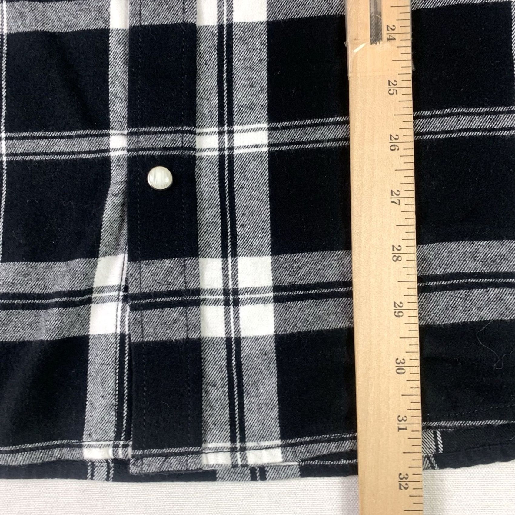 Vintage Boot Barn Shirt Plaid Flannel Pearl Snap Mens XL NWOT Black White Size US XL / EU 56 / 4 - 7 Thumbnail