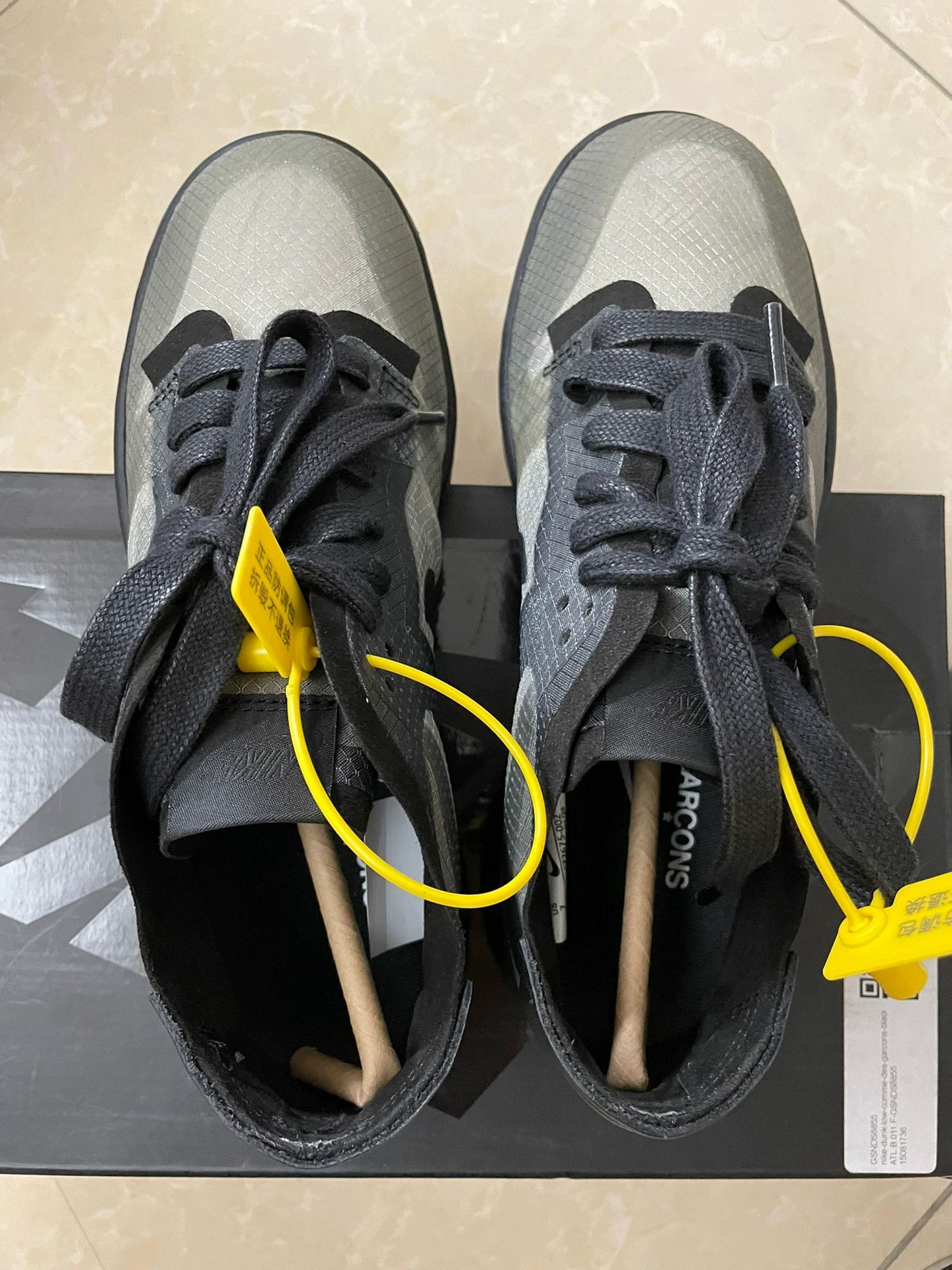 Nike CDG x Nike Dunk Low Transparent Black/Gray 38 CZ2675-001 New Size US 7 / IT 37 - 5 Thumbnail