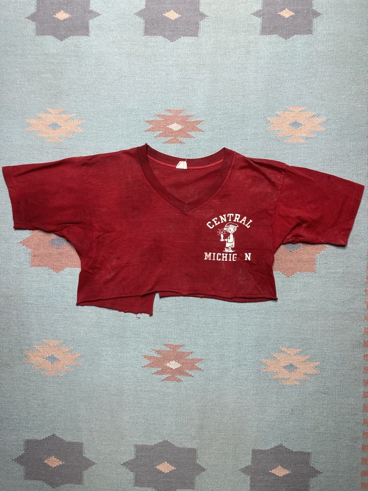 Champion × Vintage 60s t shirt champion running man central Michigan cropped M Size US M / EU 48-50 / 2 - 1 Thumbnail