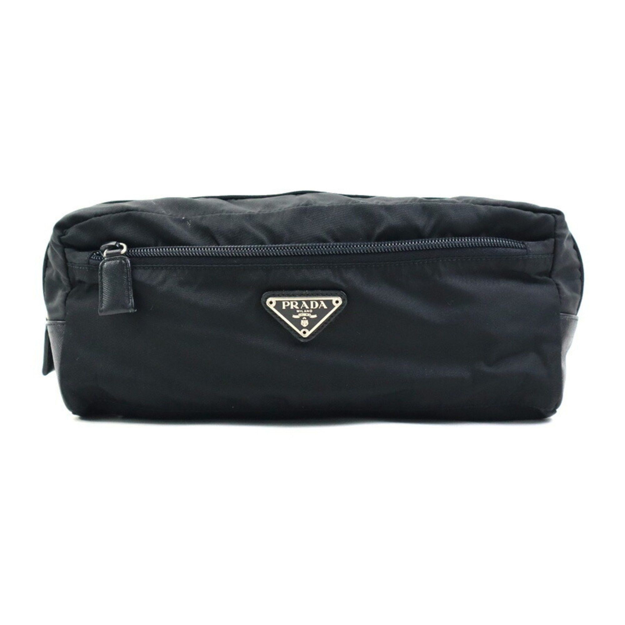 Prada Prada clutch bag pouch in nylon and leather black for men women, r10861a Size ONE SIZE - 1 Thumbnail