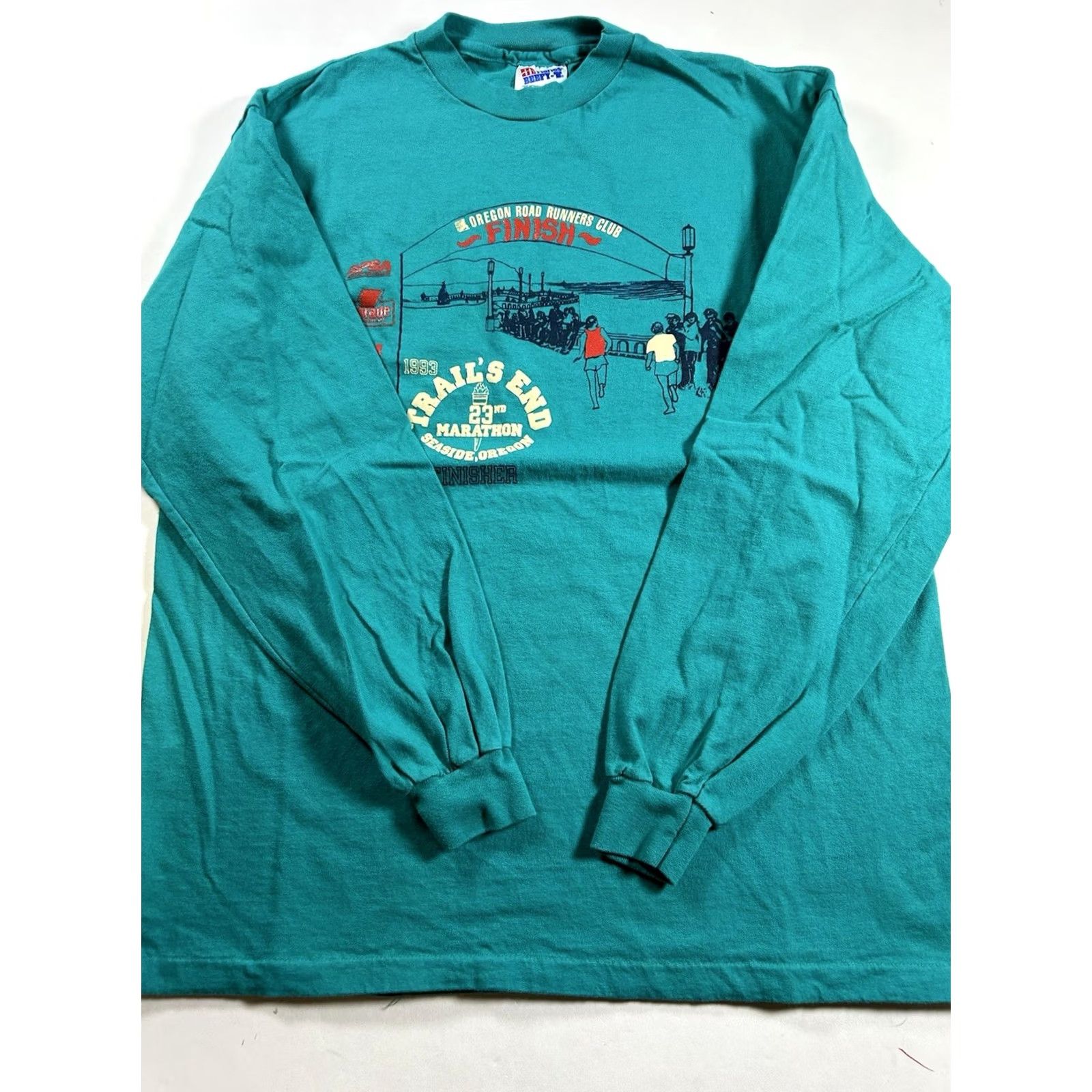 Hanes VINTAGE Oregon Road Runners Club Trail’s End 23rd Marathon Finisher 1993 Tee LRG Size US L / EU 52-54 / 3 - 7 Thumbnail