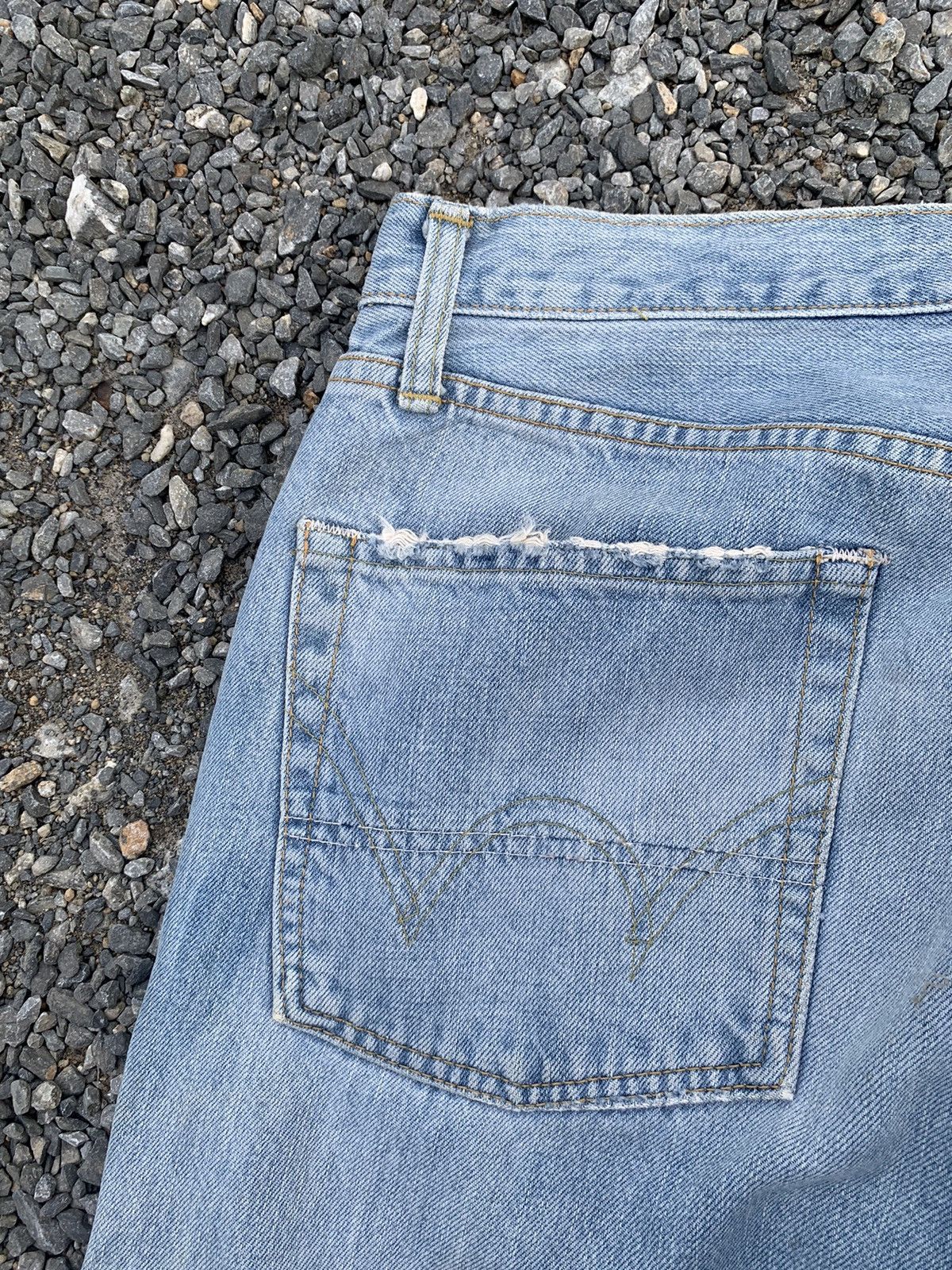 Kapital VINTAGE EDWIN 505X SELVEDGE FADED BAGGY DISTRESSED DENIM Size US 32 / EU 48 - 20 Thumbnail