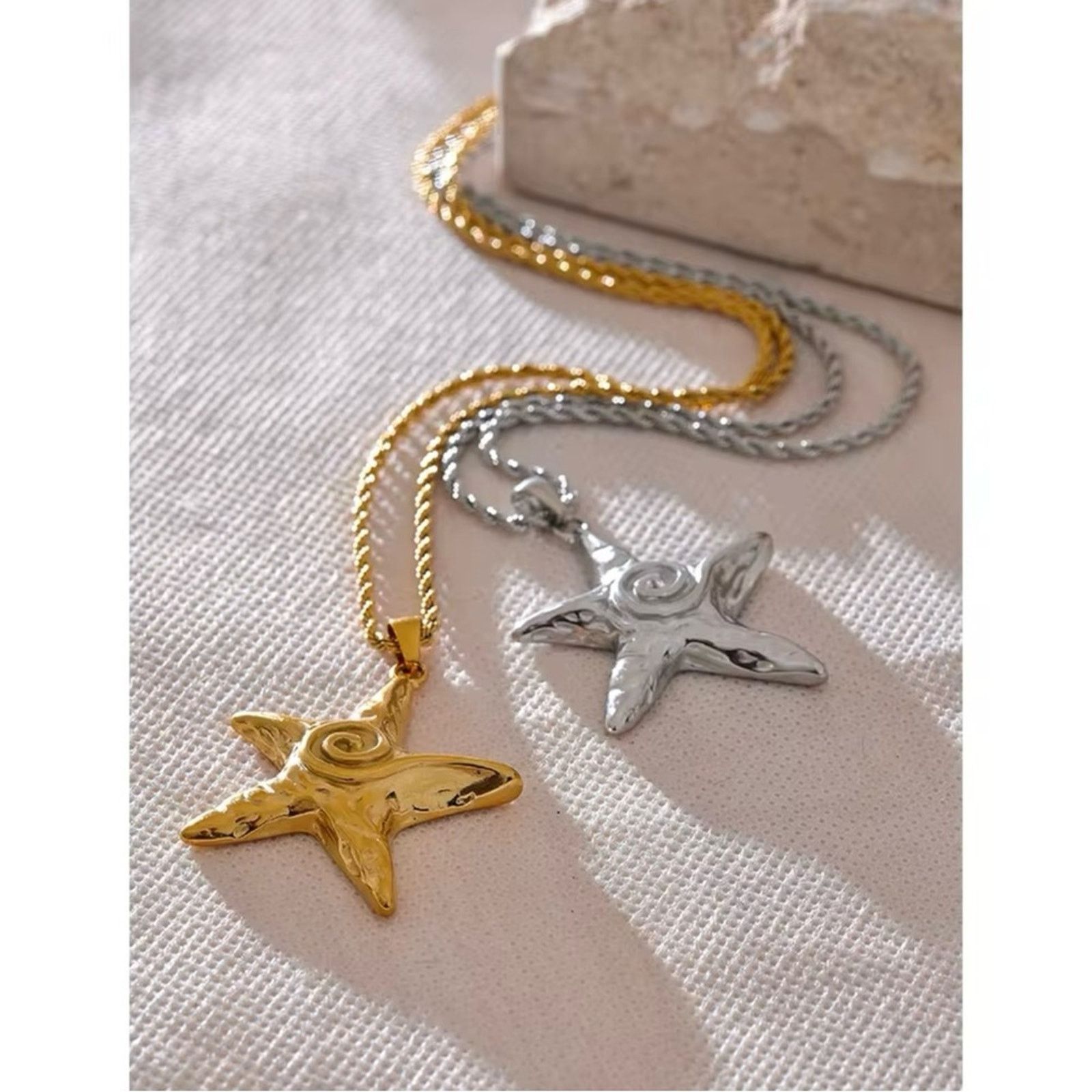 Other Stainless Steel Starfish Pendant Necklace Statement 18K Size ONE SIZE - 6 Thumbnail
