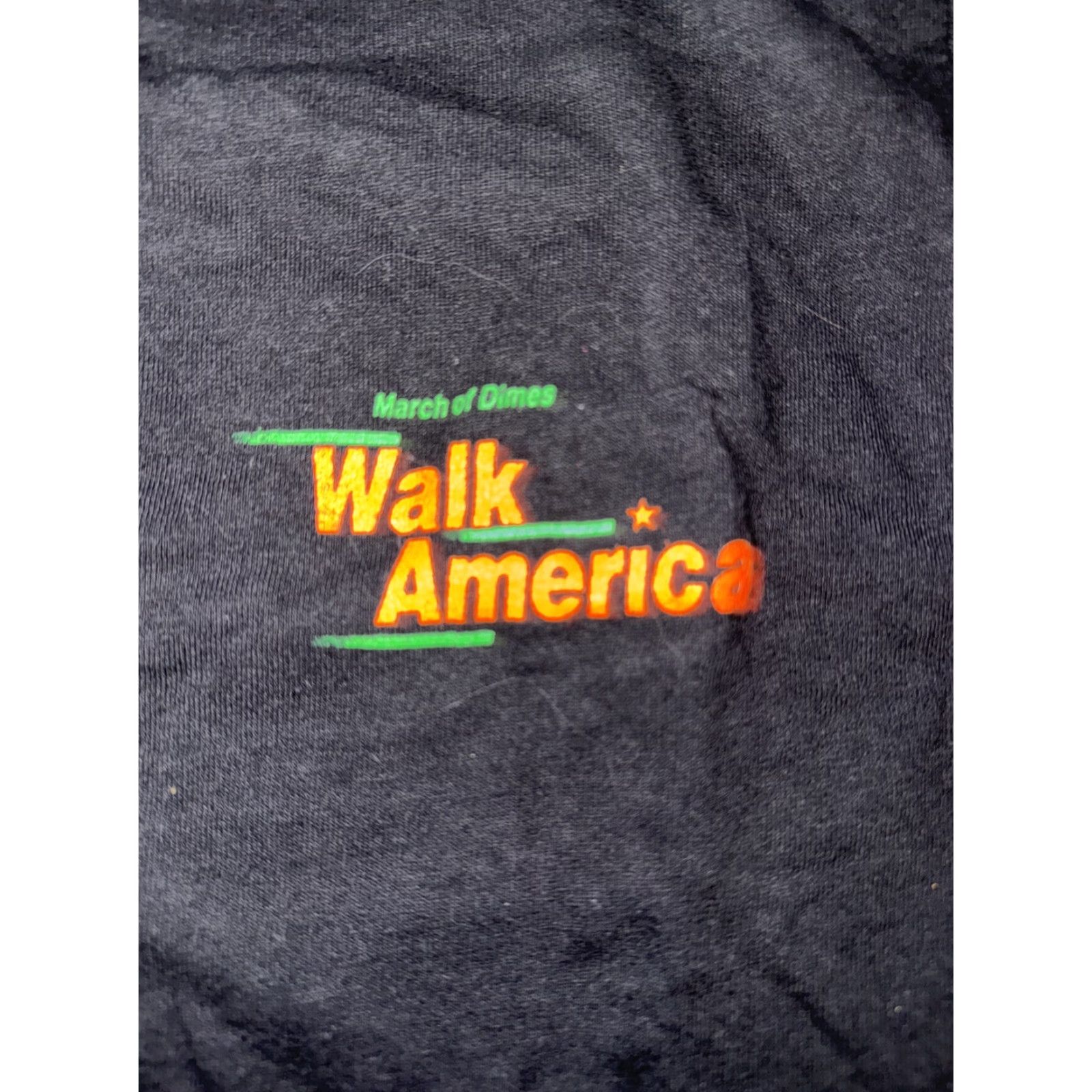 Vintage VINTAGE Oneita T-Shirt Black M USA Stitch 19x27 Men Medium Single Stitch Walk America Made In USA 1960s? Size US M / EU 48-50 / 2 - 2 Thumbnail
