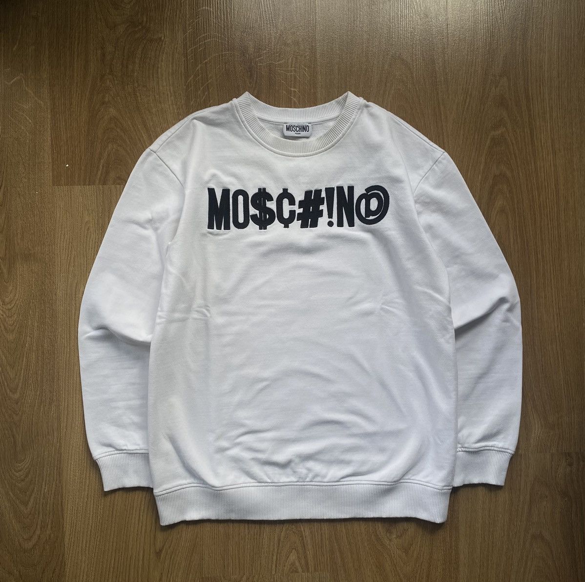 Moschino Moschino White Sweatshirt Pullover Jumper Hoodie Size S Size S / US 4 / IT 40 - 1 Thumbnail