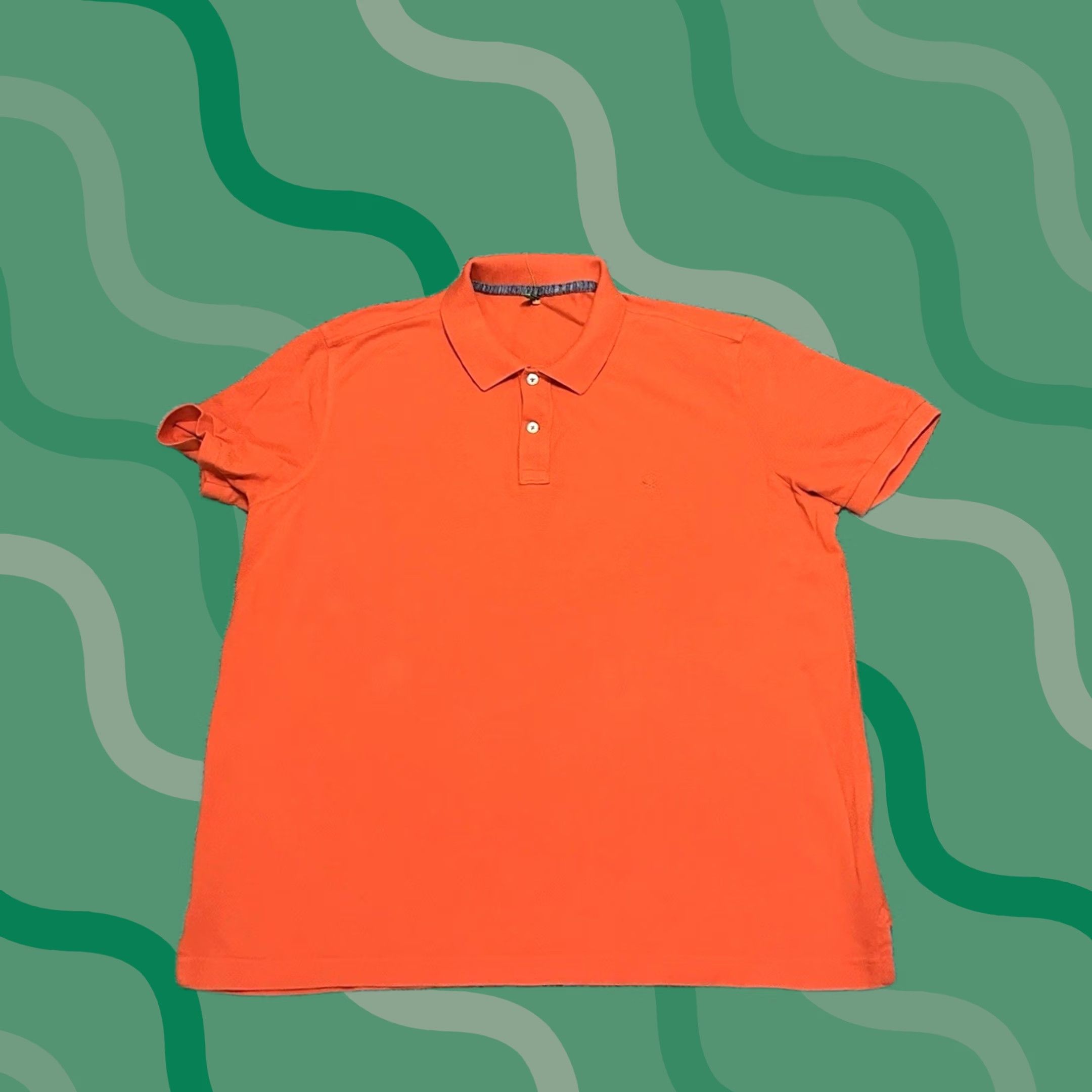 United Colors Of Benetton United Colors of Benetton Polo Shirt Mens 2XL Orange Solid Knit Cotton Golf Casual Preppy Size US XXL / EU 58 / 5 - 1 Thumbnail
