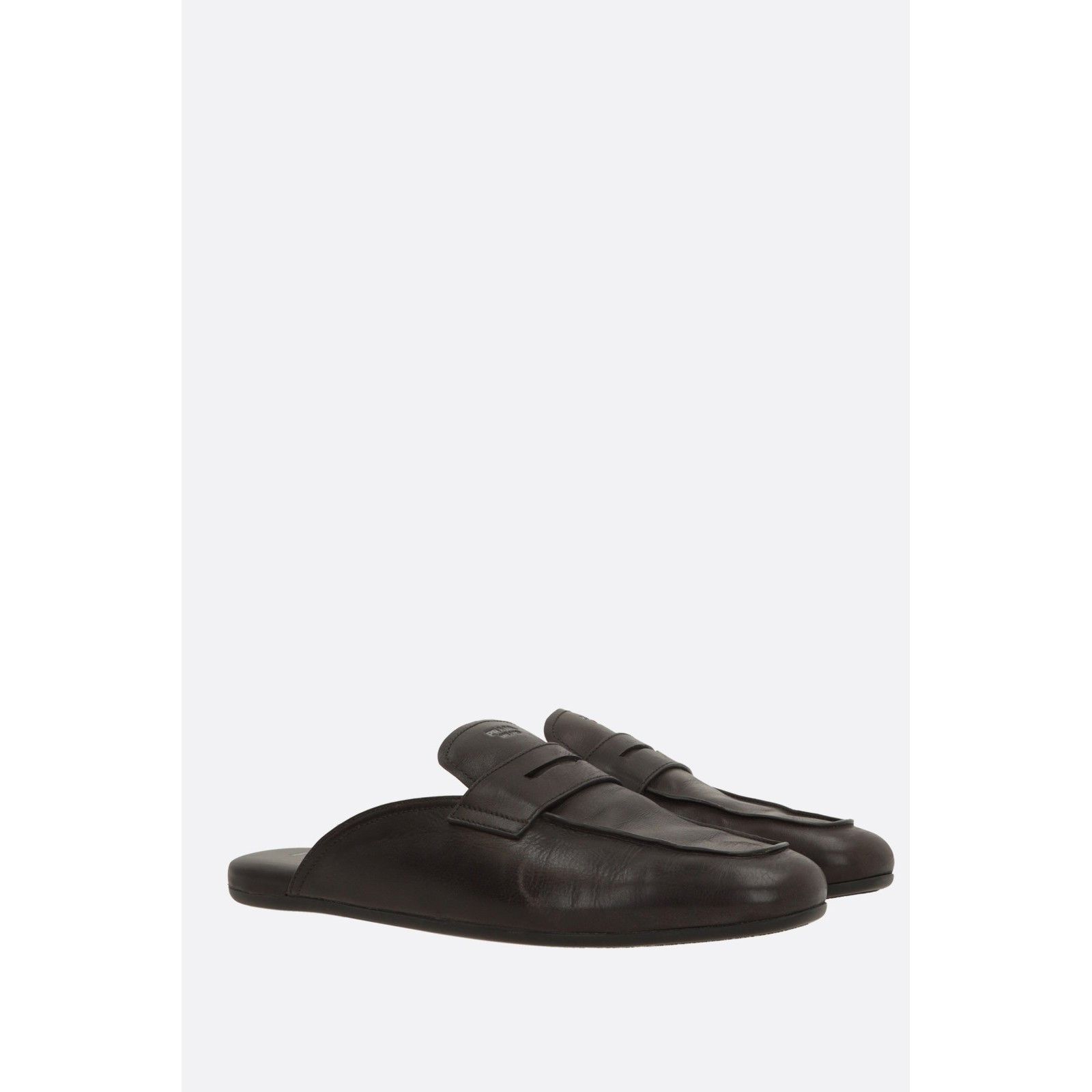Prada PRADA Dark Brown Shuffle Mules New & Authentic (Men's size:1 Size US 11 / EU 44 - 2 Thumbnail