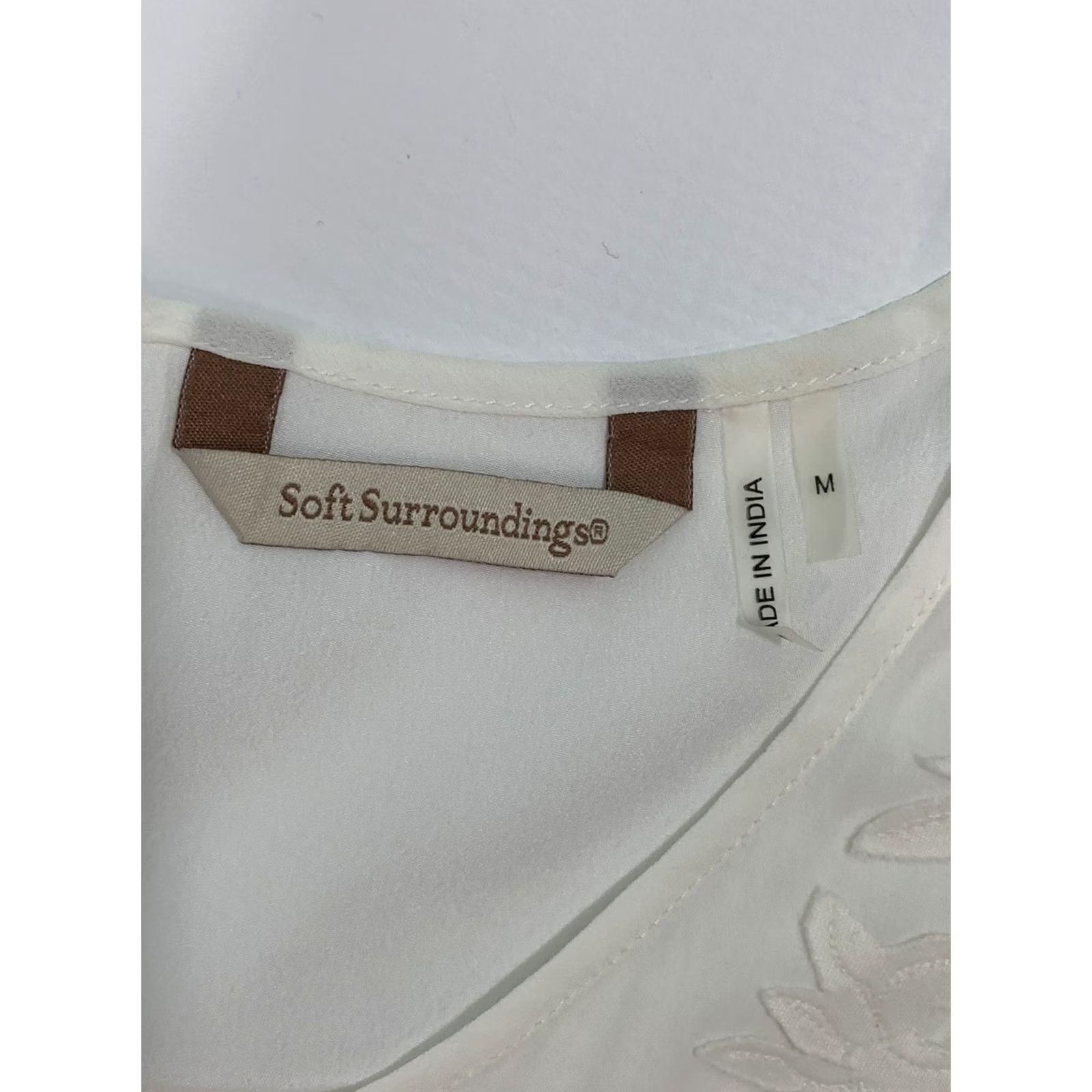 Soft Surroundings Soft Surroundings Kurti Shirt Womens Medium Ivory Sheer Short Sleeve Tunic Dress Long Solid 2020-2029 Fashionable Womens Size M / US 6-8 / IT 42-44 - 4 Thumbnail