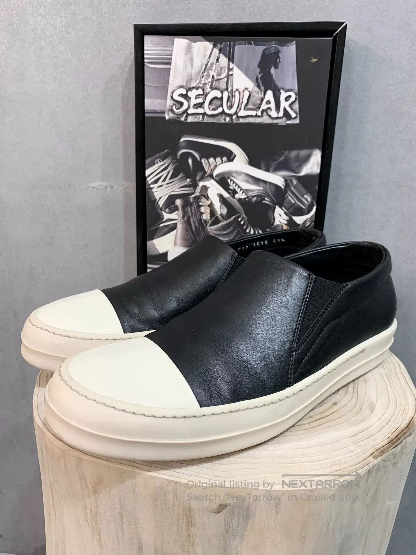 Rick Owens rick owens black leather slip. Size US 10.5 / EU 43-44 - 1 Thumbnail