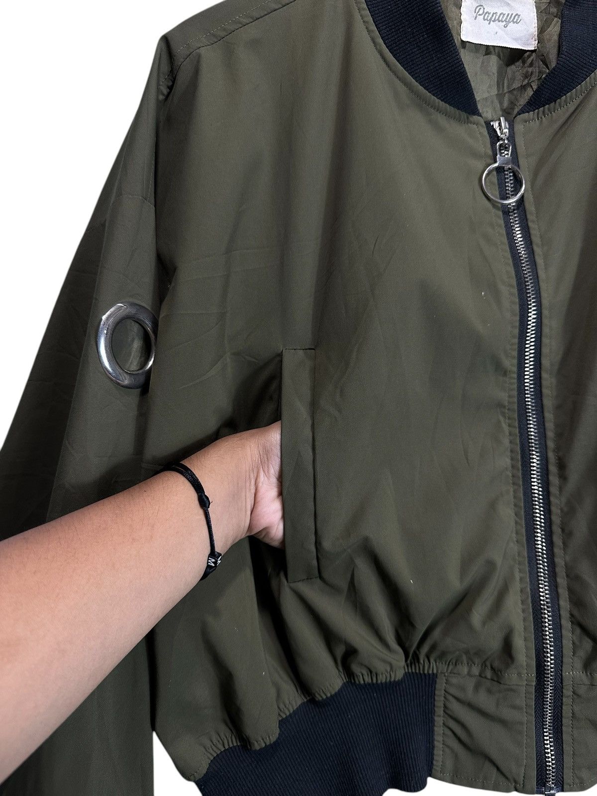 If Six Was Nine PAPAYA CROPPED BOMBER JACKET STUDDED IFSIXWASNINE LGB STYLE Size US XL / EU 56 / 4 - 8 Thumbnail