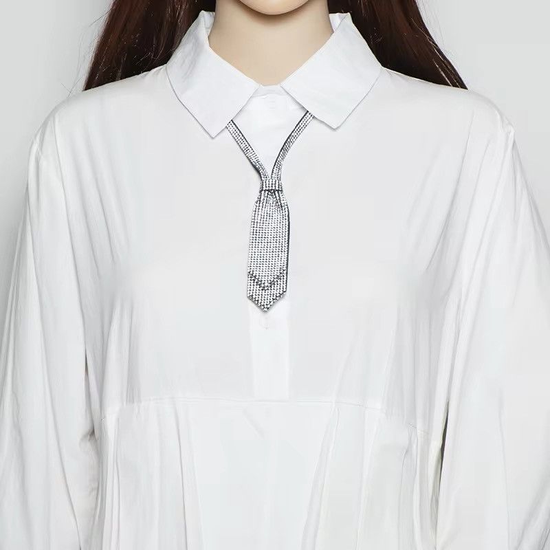 Japanese Brand × Leather Double-layer Diamond Beaded Rhinestone Tie Size ONE SIZE - 8 Thumbnail