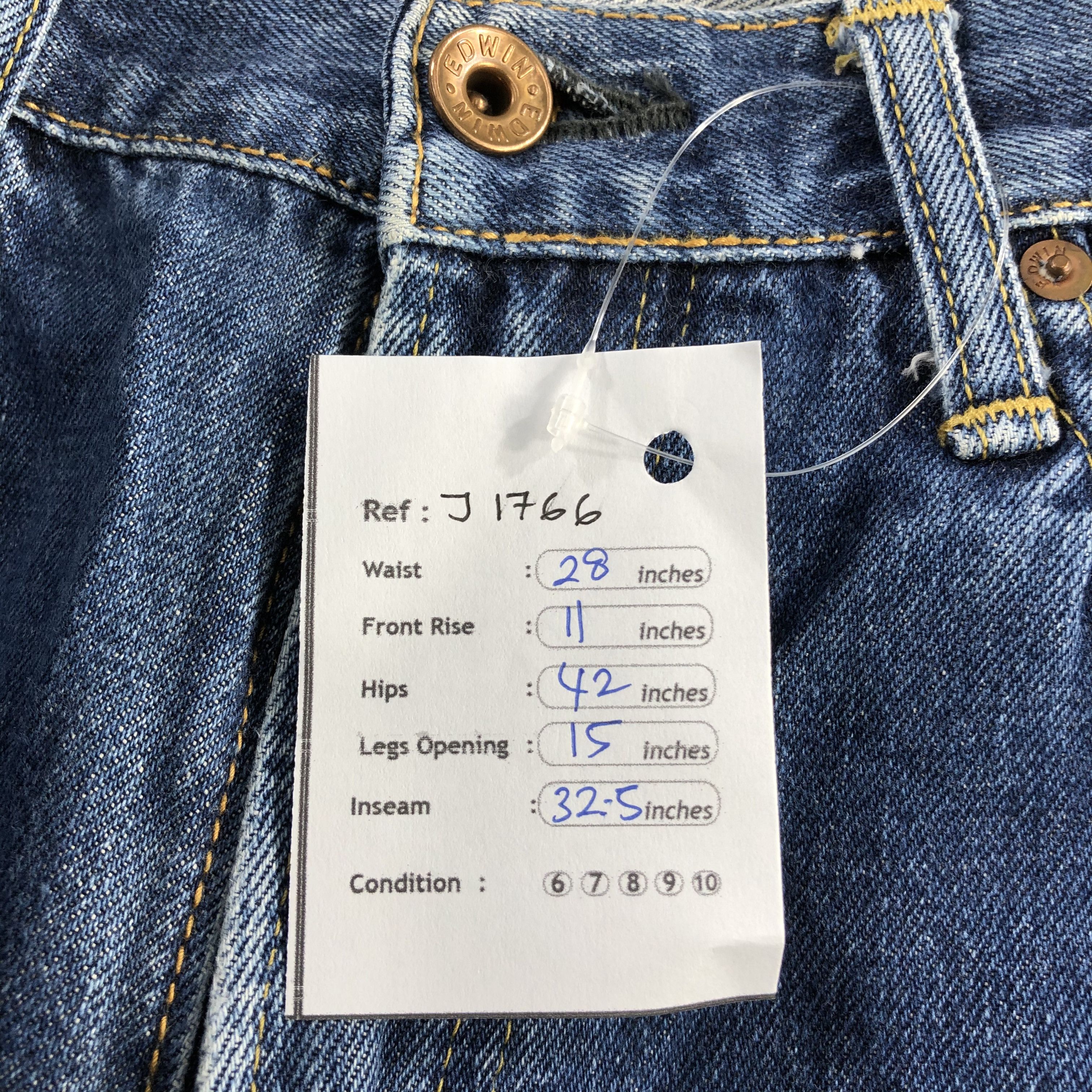 Edwin Vintage Blue Wash Edwin 505 Jeans-J1766 Size US 28 / EU 44 - 11 Thumbnail