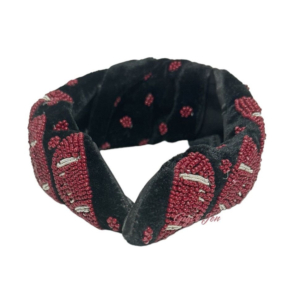 Other Beaded Football Knot Headband Trendy Accessory Sports Fans Size ONE SIZE - 1 Thumbnail