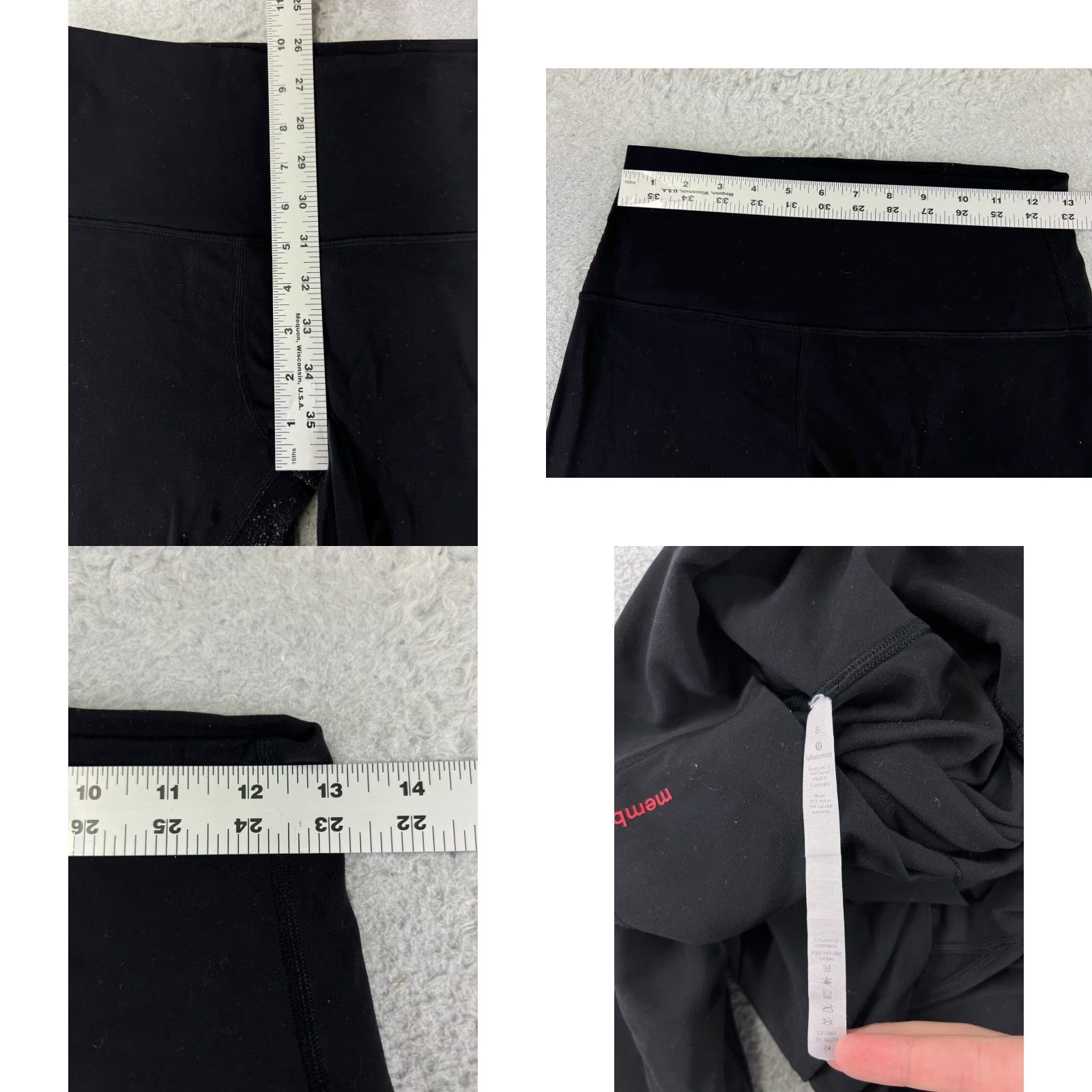 Lululemon Lululemon Pants Womens 8 Black Cropped Nylon Blend Yoga Gym Workout Athleisure Straight Leg 25in Inseam Womens Size 30" / US 8 / IT 44 - 8 Thumbnail