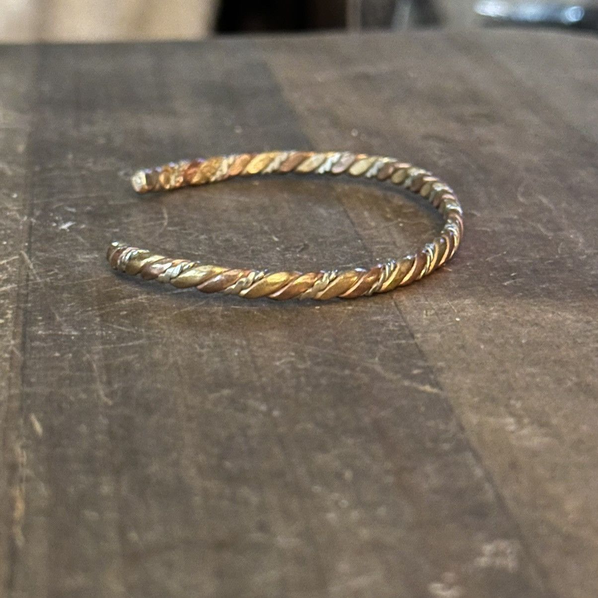 Vintage Vintage copper and silver twisted cuff bangle bracelet Size ONE SIZE - 6 Thumbnail