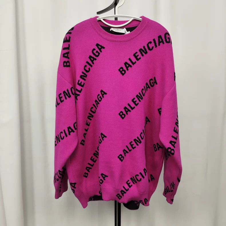 Balenciaga Balenciaga Pink Knit Sweater M - dmc Size US M / EU 48-50 / 2 - 1 Thumbnail