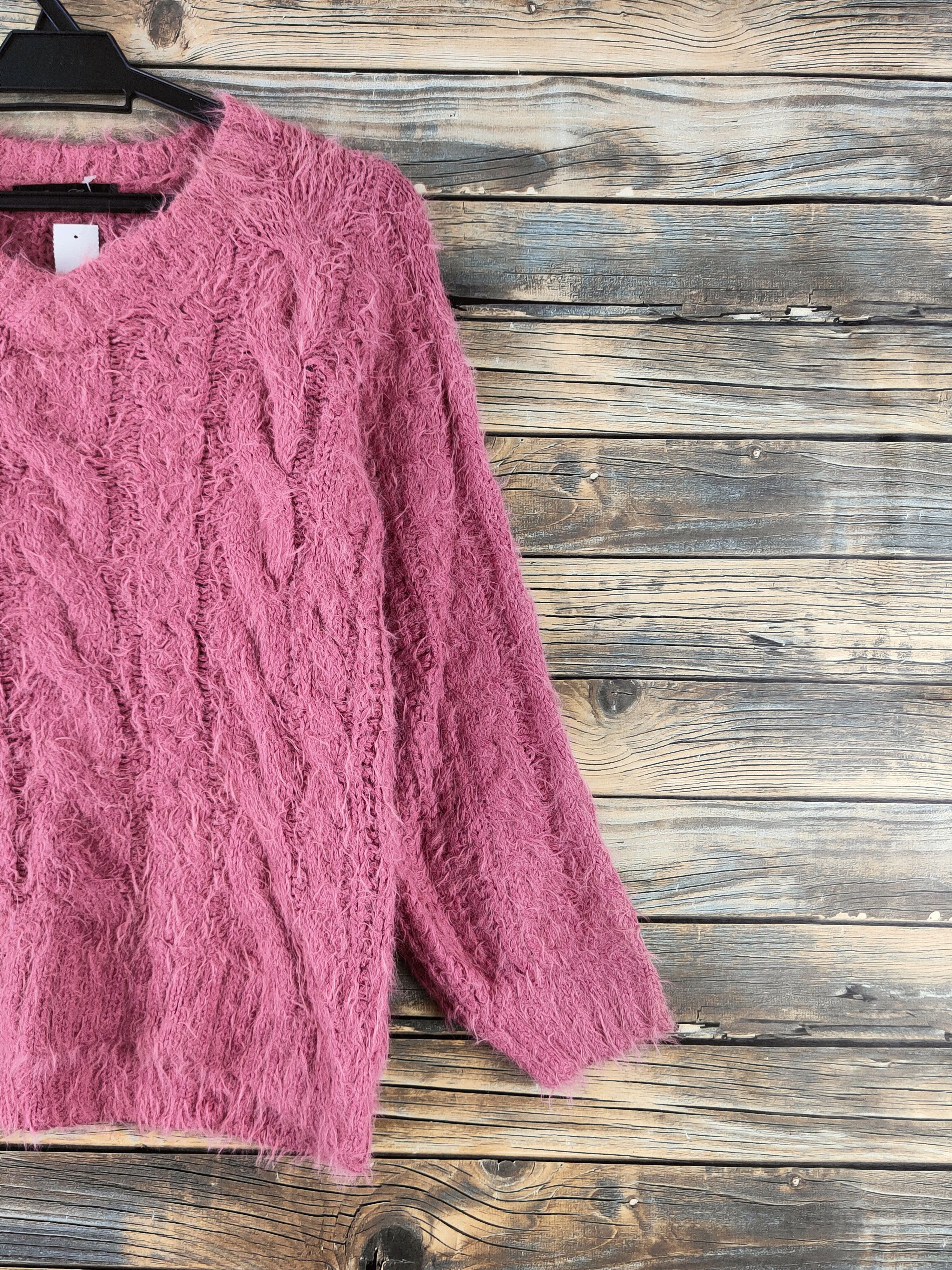 Japanese Brand DL Rose Farm Pink Fur Mohair Knitwear #46-921 Size M / US 6-8 / IT 42-44 - 5 Thumbnail
