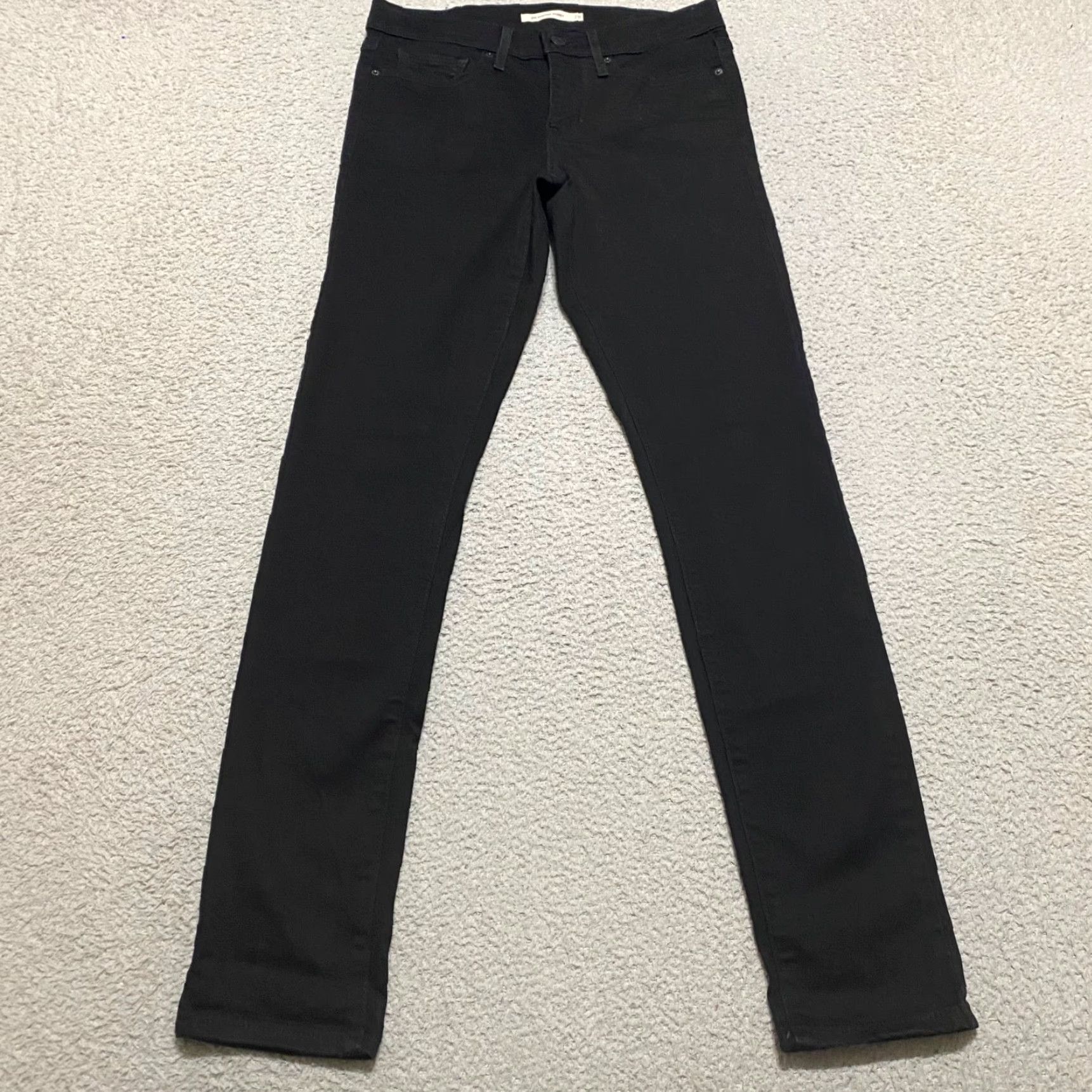 Levi's VINTAGE Levi's 311 Shaping Skinny Jeans Womens 28 Black Denim Dark Wash Mid Rise 5-Pocket Design Inseam 29 Size 27" / US 4 / IT 40 - 2 Thumbnail