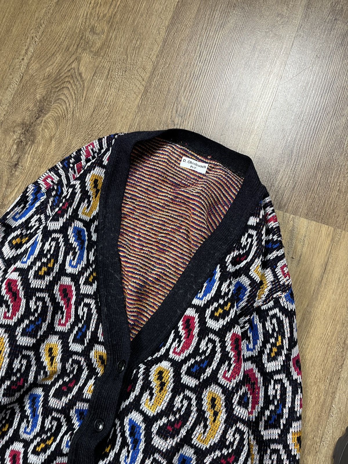Japanese Brand × Vintage ➕ vintage 80s/90s bandana print wool cardigan Japanese style Size US M / EU 48-50 / 2 - 2 Thumbnail