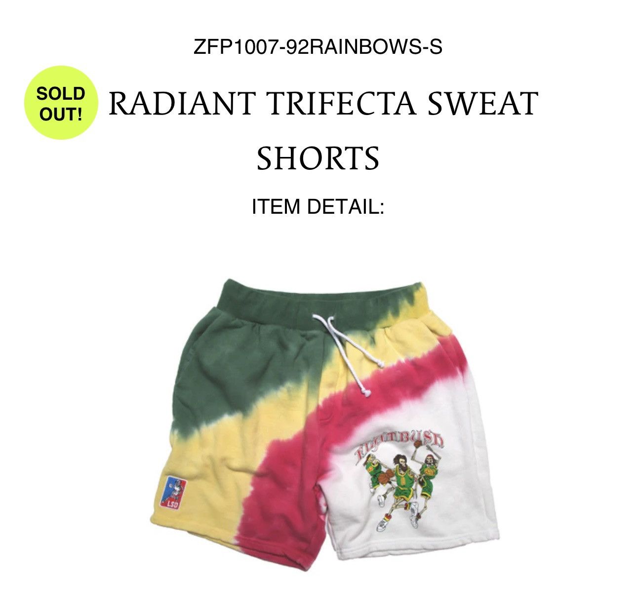 Flatbush Zombies Flatbush Zombies Basketball Tie Dye Shorts Radiant Trifecta Size US 30 / EU 46 - 3 Thumbnail