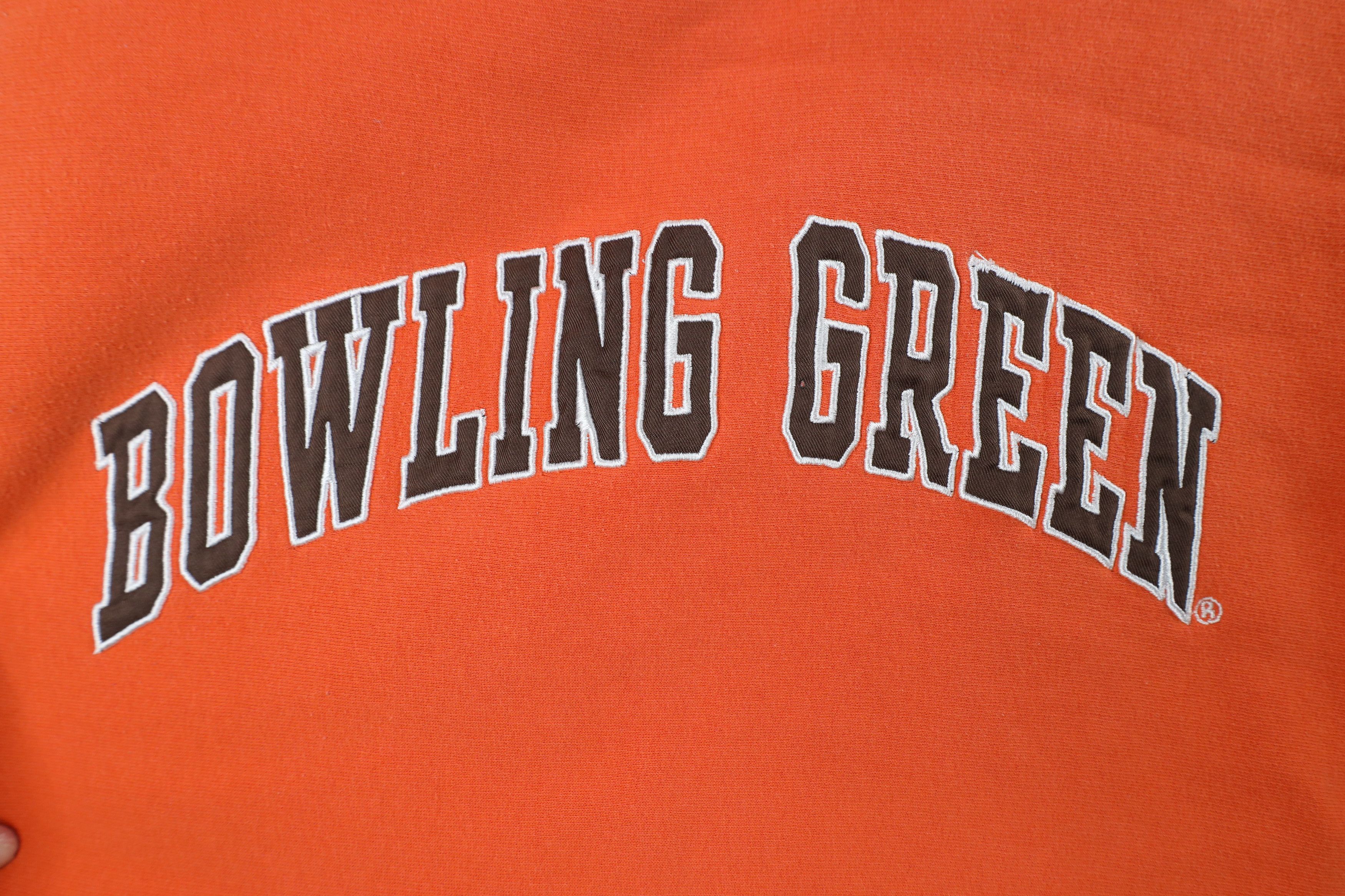 Vintage Vintage 90s Bowling Green State University Sweatshirt Orange Size US L / EU 52-54 / 3 - 4 Thumbnail