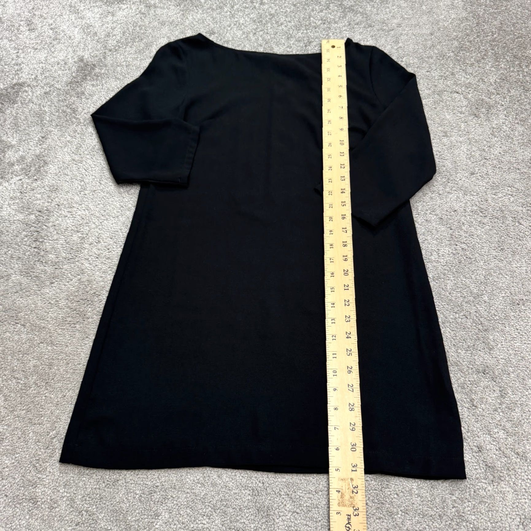 Vintage Leith Dress Womens Small Black Knee Length 3/4 Sleeve Boat Neck Shift Classic Vintage No Size S / US 4 / IT 40 - 6 Thumbnail