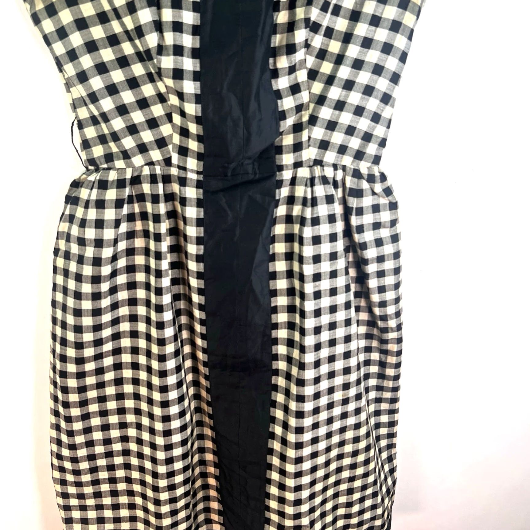 Vintage VINTAGE Suzy Perette 1950s Dress Womens Size 16 Black/White Gingham Shift Business Size 4XL / US 24-26 - 3 Thumbnail