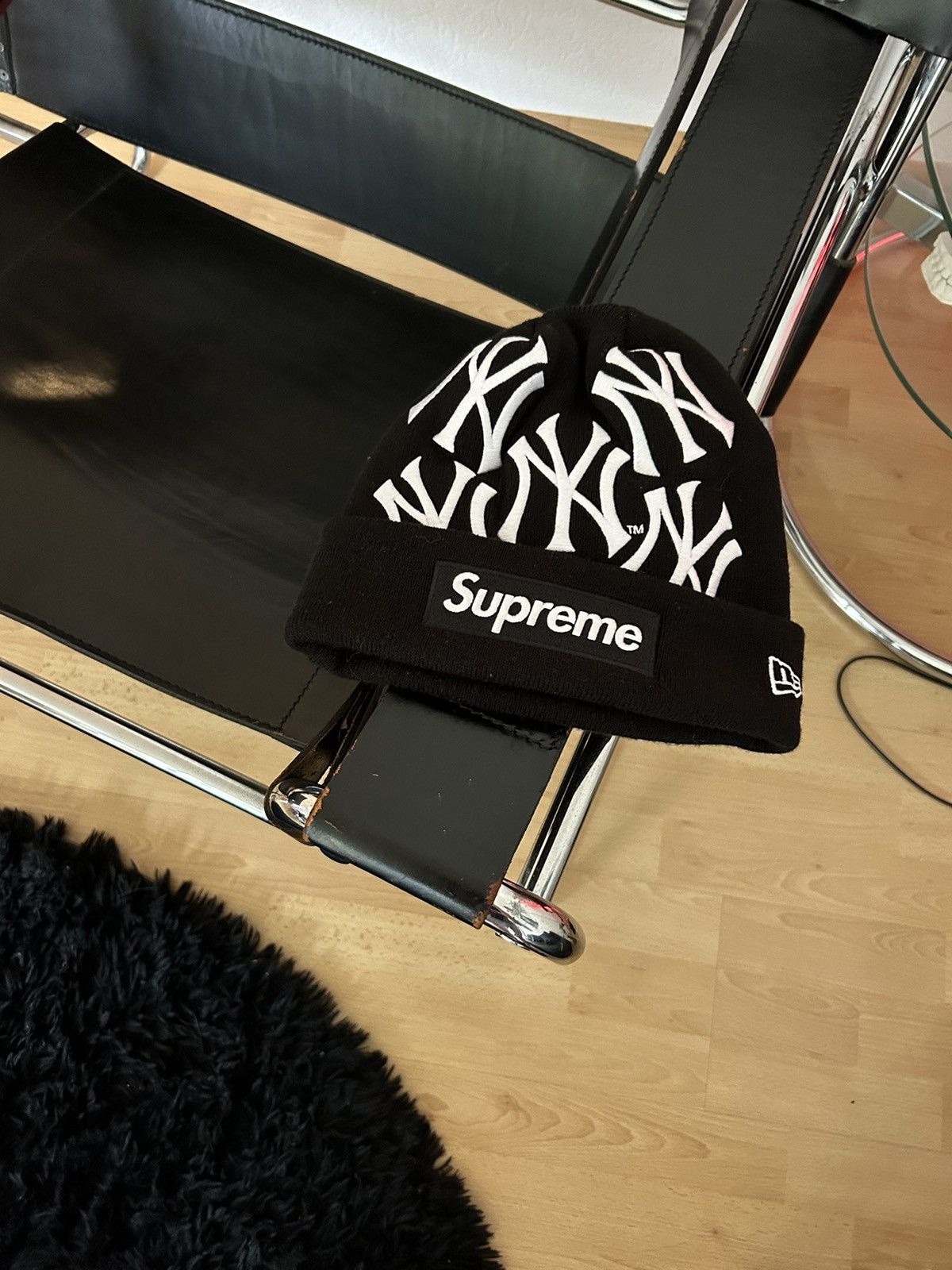 image of Supreme Old English Beanie in Black, Men's