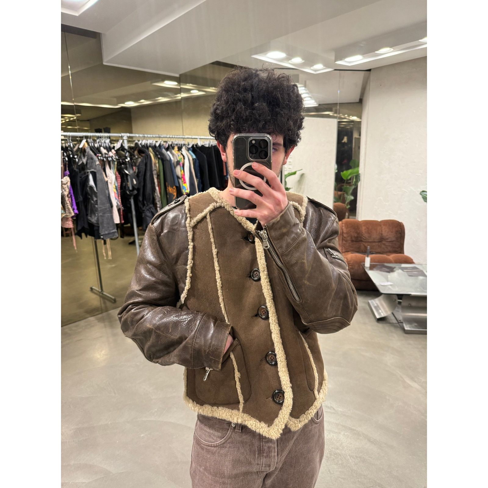 Dolce & Gabbana 1990s Dolce & Gabbana shearling leather military jacket Size US M / EU 48-50 / 2 - 3 Thumbnail