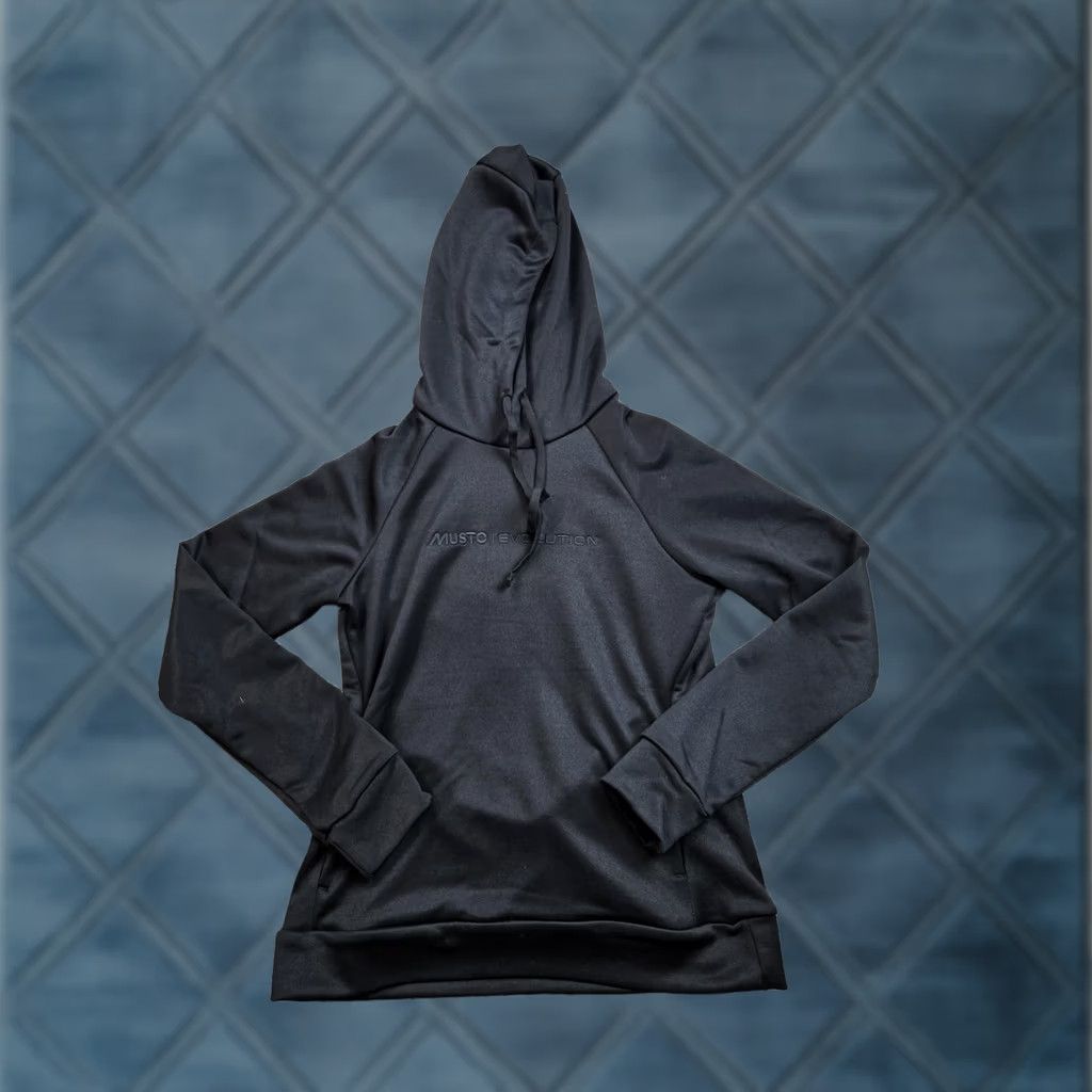 Musto MUSTO Evolution Tech Hoodie Womens 4 Black NWT Pulse Raglan Sleeve Logo Pocket Crew Neck Pullover Sweatshirt All Seasons Lightweight Activewear Fall Size S / US 4 / IT 40 - 1 Thumbnail