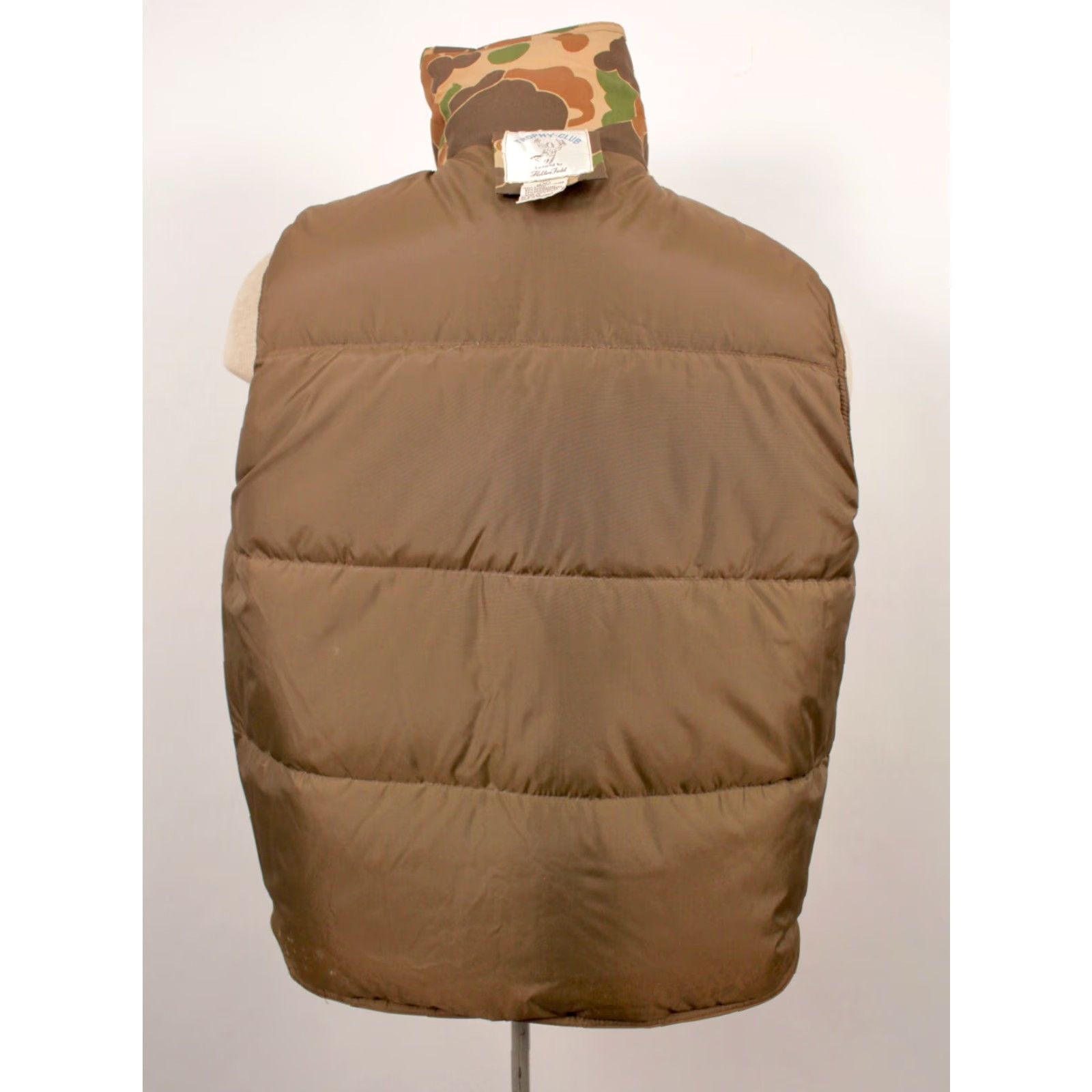Vintage Trophy Club Men's VTG 70s Brown Camo Puffy Vest M 1970s Outdoor Shirt Size US M / EU 48-50 / 2 - 3 Thumbnail
