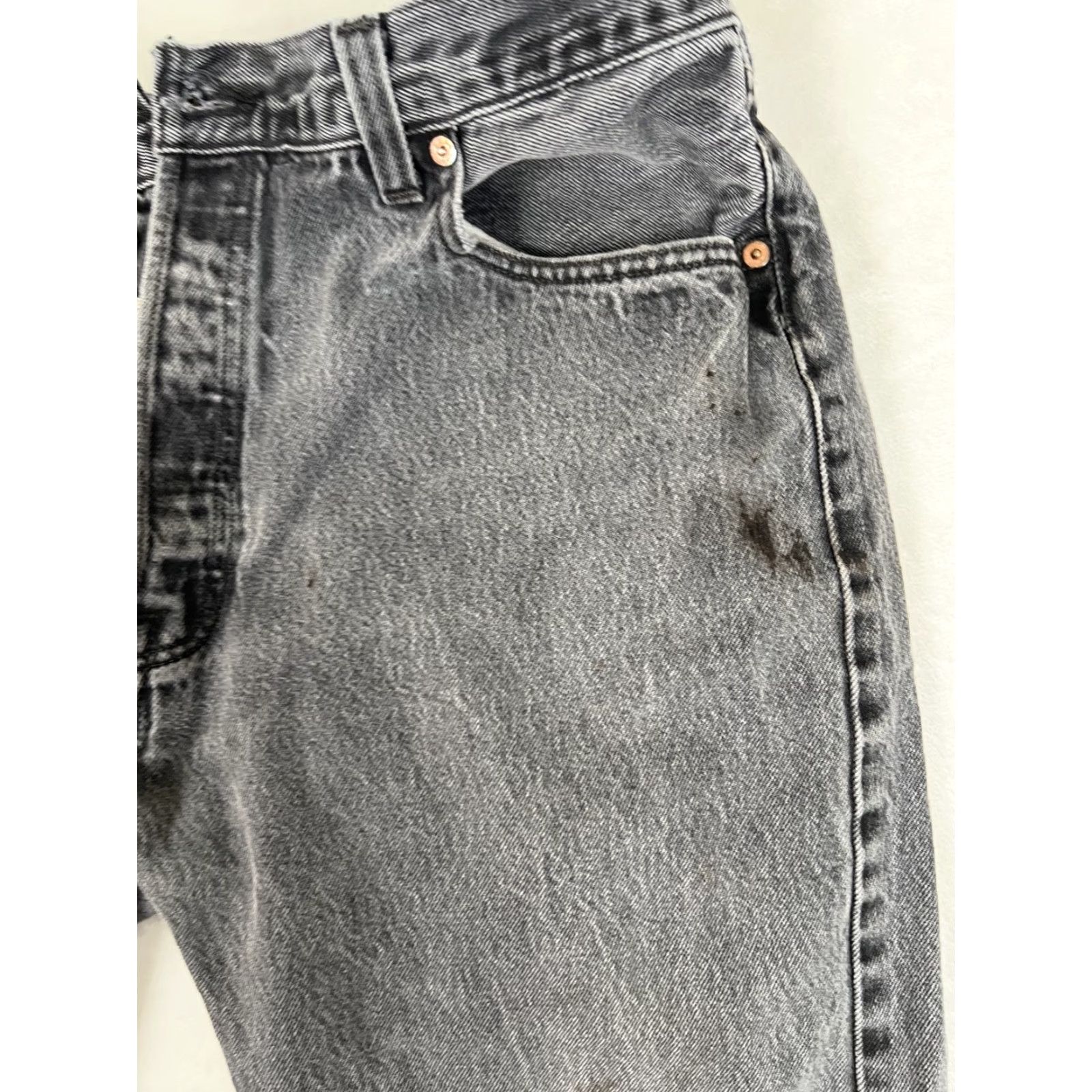 Levi's Levi’s 501 Jeans Size 38x30 Gray Vintage 90s Grunge Denim Straight Regular Men 5-Pocket Distressed USA Size US 38 / EU 54 - 4 Thumbnail