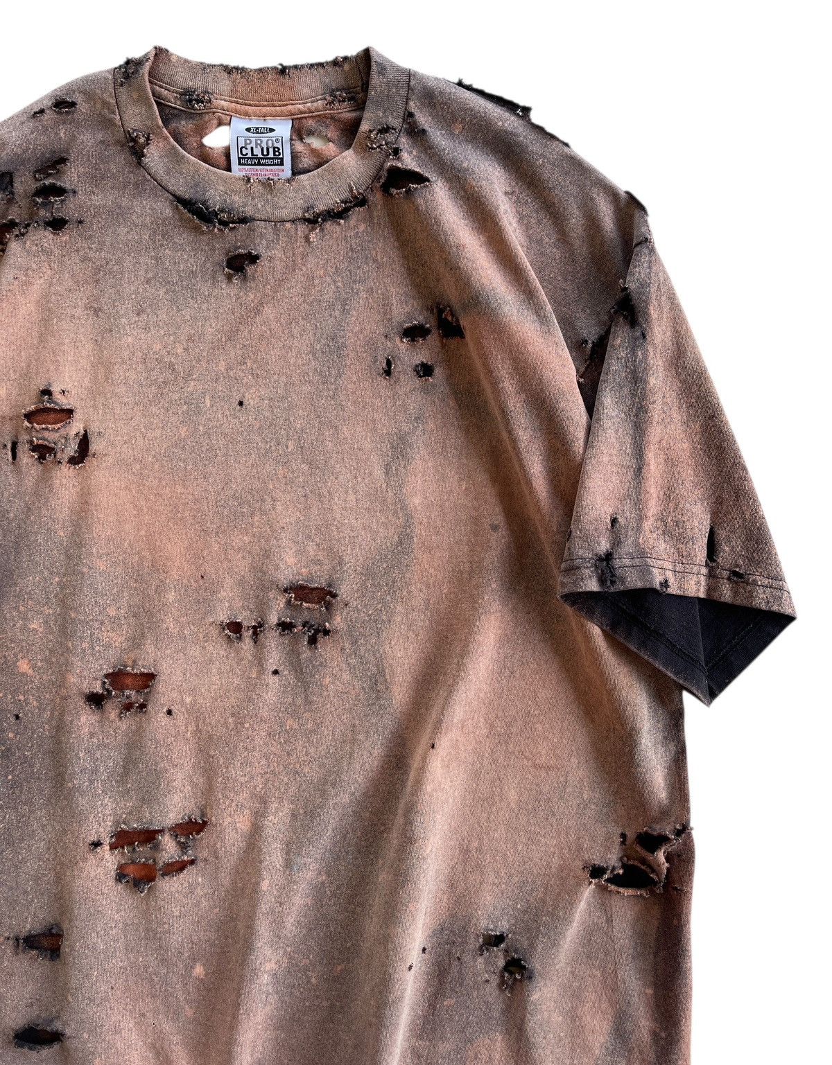 Vintage Thrashed!!! Distressed Acid Wash Grunge Pro Club Shirt Size US XL / EU 56 / 4 - 7 Thumbnail