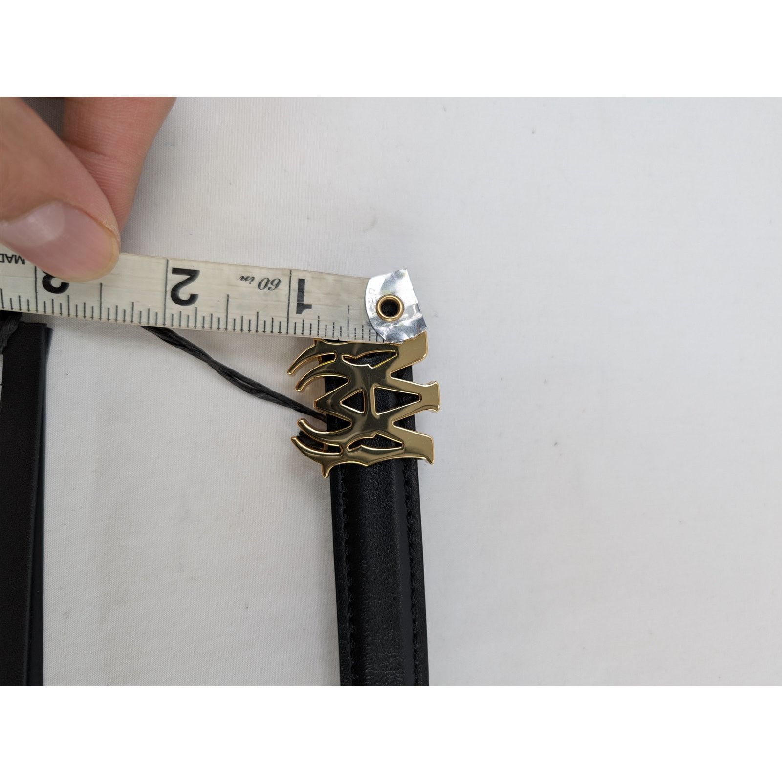 Amiri o1rshd1 Size: 85cm / MA 2 Cm Belt in Gold/Black Size 34 - 11 Thumbnail