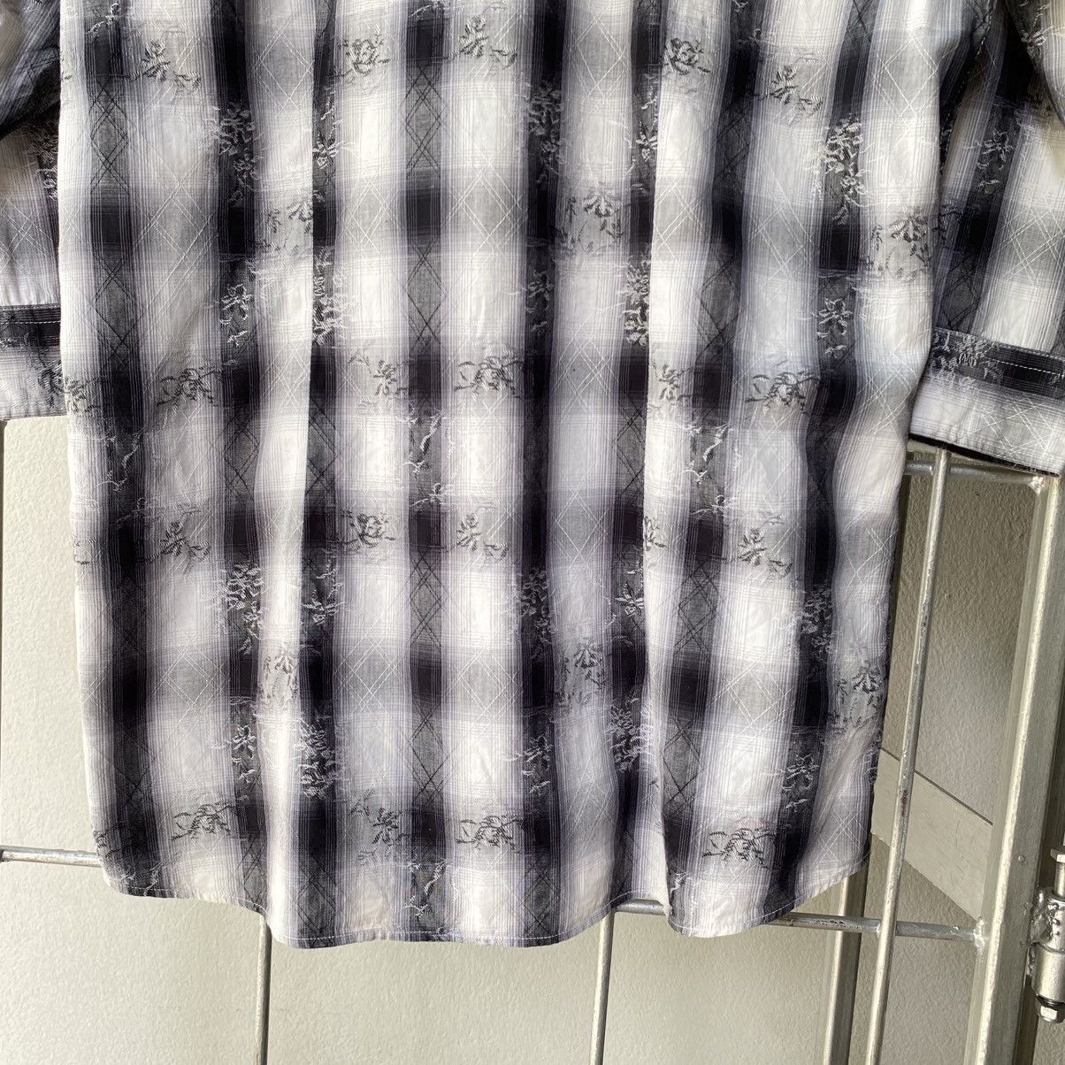 Tornado Mart TORNADO MART Black & White Ombre Plaid Shirt Size US L / EU 52-54 / 3 - 11 Thumbnail