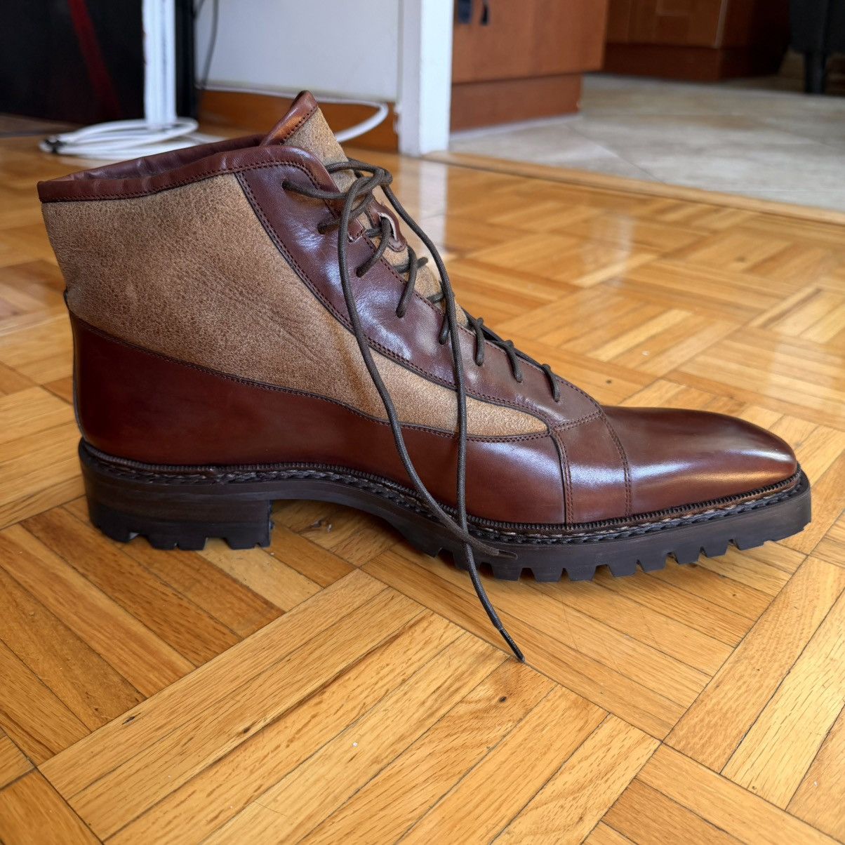 Santoni Santoni Winter Boots / shoes Size 12 Brown Leather Men's Size US 12 / EU 45 - 3 Thumbnail