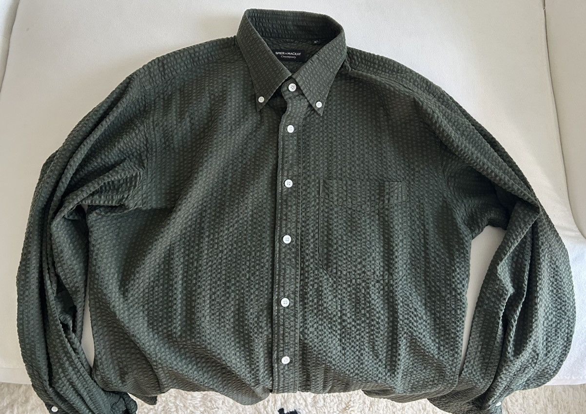 Spier & Mackay Green Spier Mackay seersucker button down Size US L / EU 52-54 / 3 - 5 Thumbnail
