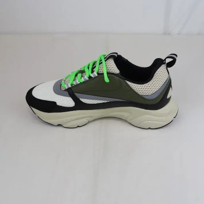 Dior o1rshd1 B22 Calf Mesh Sneakers in Green/Beige Size US 10 / EU 43 - 9 Thumbnail