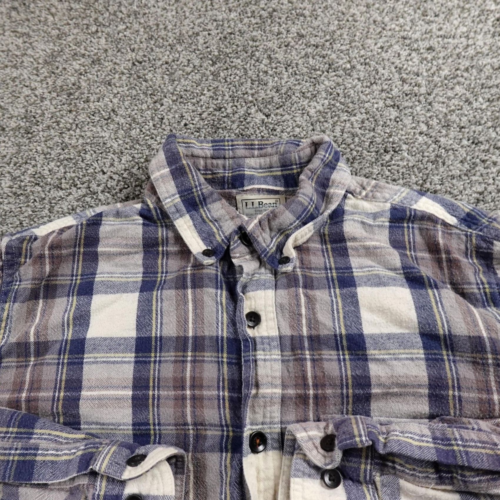 Vintage LL Bean Shirt Mens M Blue Plaid Flannel Button-Up Long Sleeve Outdoor Hiking Size US M / EU 48-50 / 2 - 3 Thumbnail