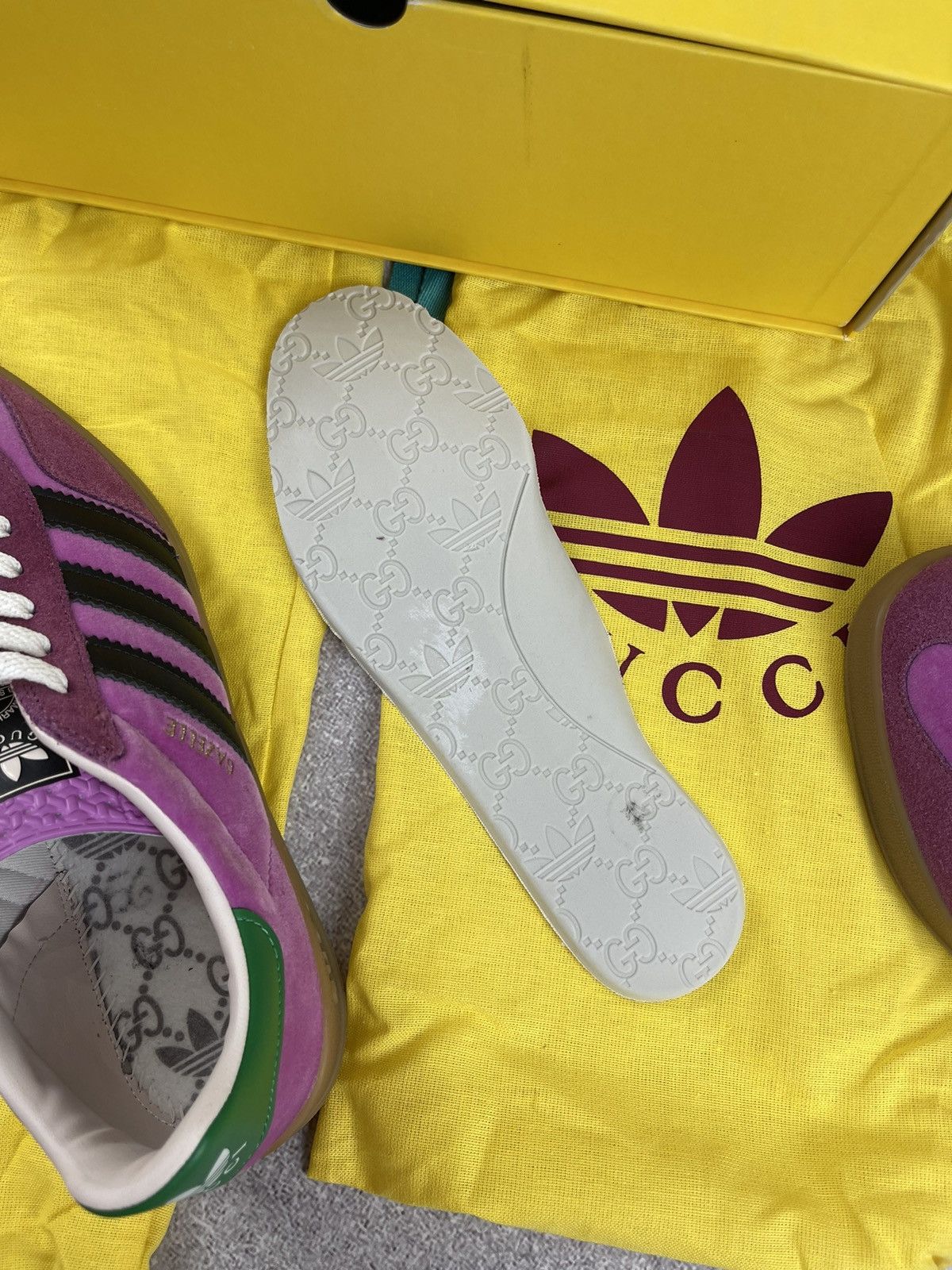 Adidas × Gucci Adidas x Gucci Gazelle Velvet Pink Size 39 1/3 Size US 7.5 / IT 37.5 - 13 Thumbnail