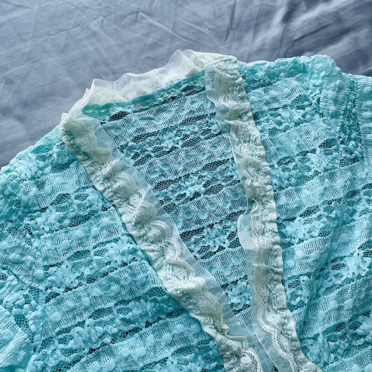 If Six Was Nine × Japanese Brand Japanese Floral Lace Cropped Vest Size M / US 6-8 / IT 42-44 - 2 Thumbnail