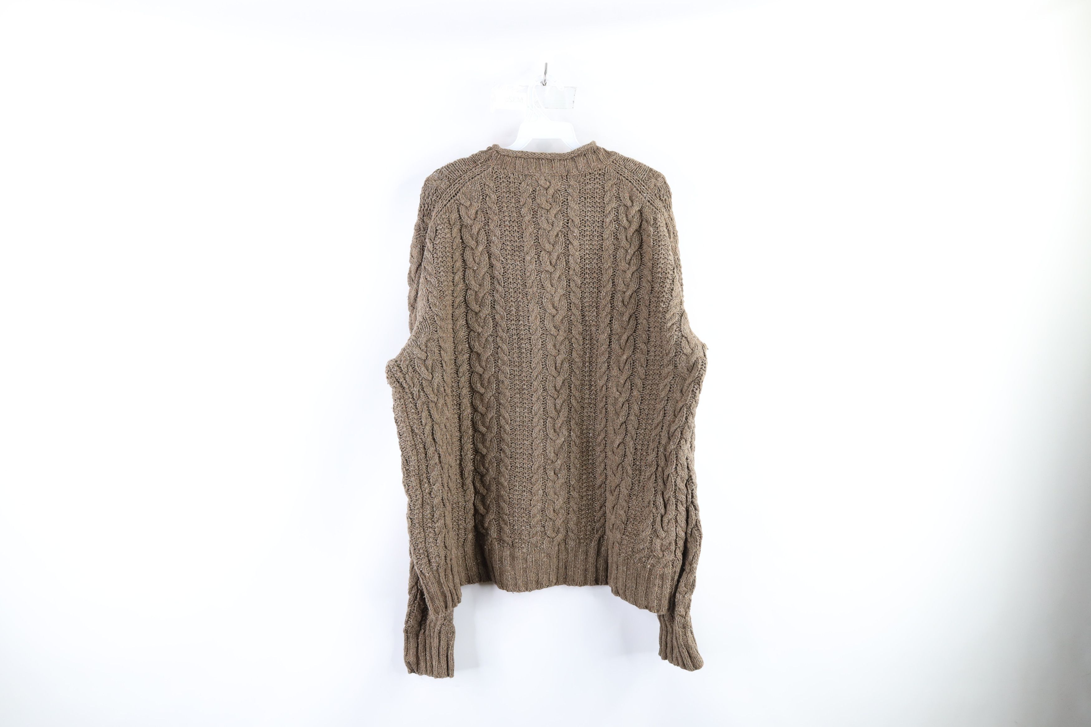 Ralph Lauren × Vintage Vintage 90s Ralph Lauren Chunky Knit Marled Sweater Brown Size US XL / EU 56 / 4 - 5 Thumbnail