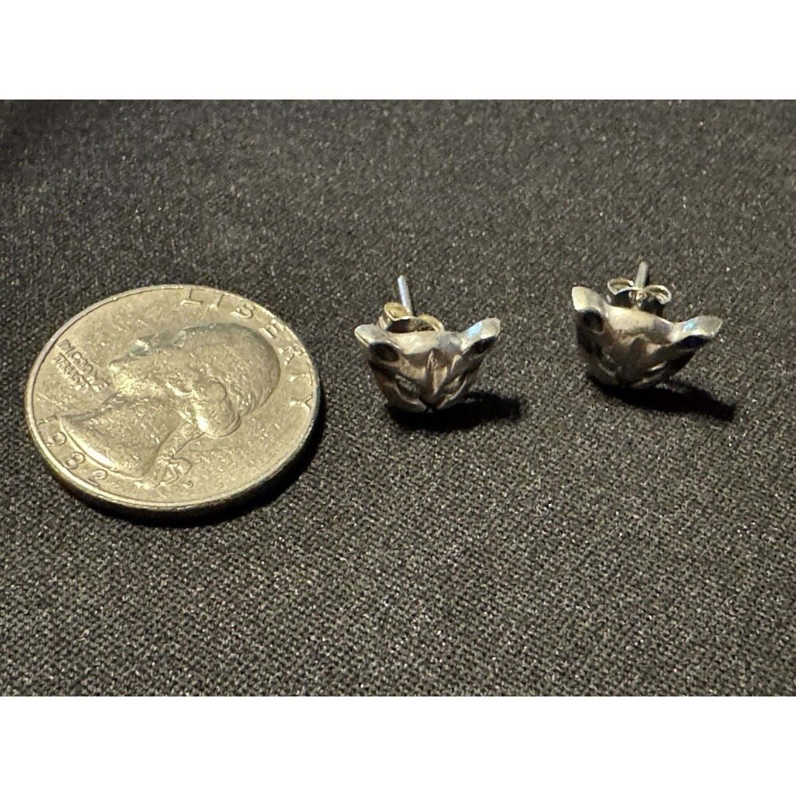 Other 925 Sterling Silver Cat Face Earrings Pierced Size ONE SIZE - 6 Thumbnail