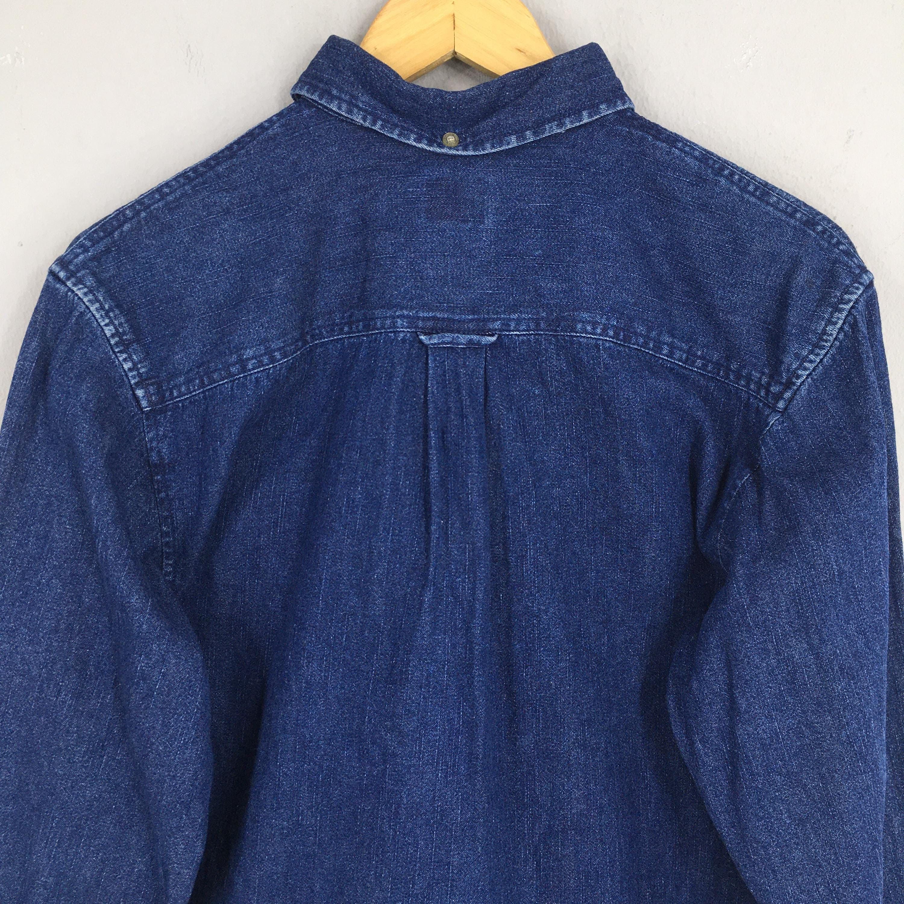 Calvin Klein × Vintage Vintage Calvin Klein Blue Denim Shirt Small Size US S / EU 44-46 / 1 - 7 Thumbnail