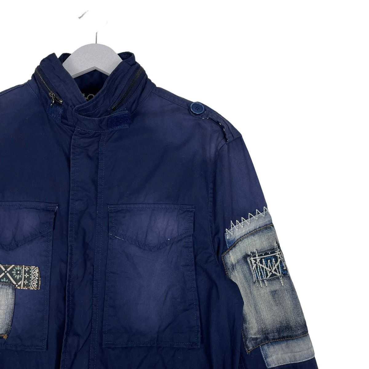 45rpm × Desigual 💥DESIGUAL BORO PATCH NAVY FIELD JACKET Size US M / EU 48-50 / 2 - 6 Thumbnail