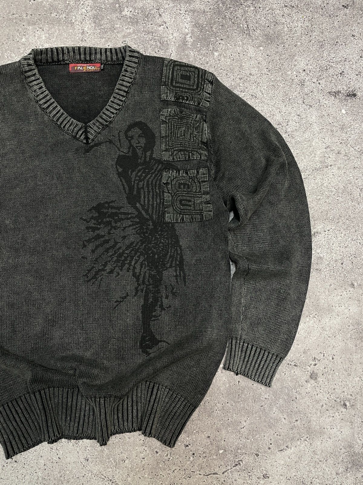 Vintage Vintage Diesel Style striped Sweater Faded Efect 00s knit Size US XL / EU 56 / 4 - 5 Thumbnail