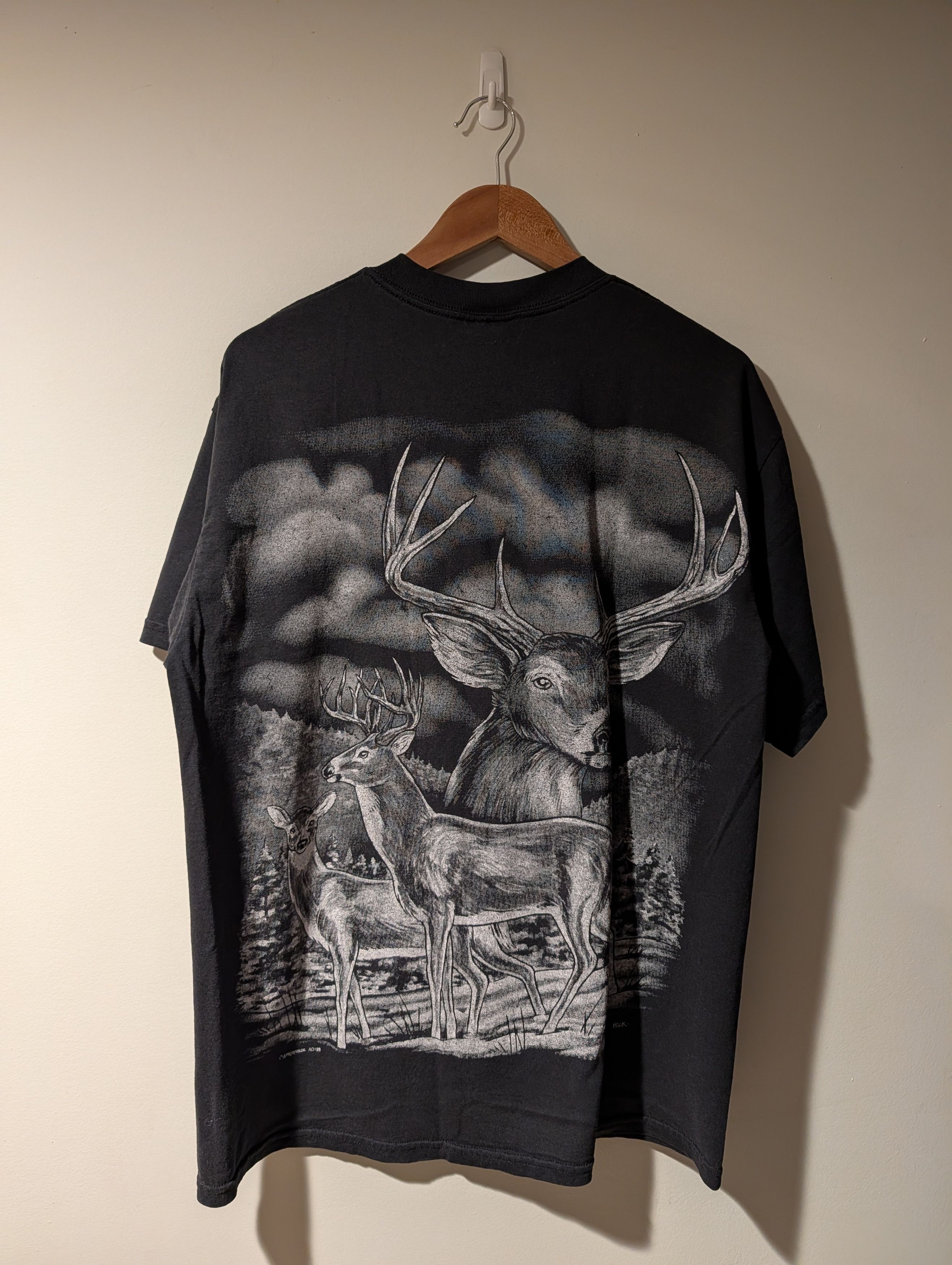 Arts & Science Vintage 90s Deer Animal Nature Wildlife X-Large T-Shirt Size US XL / EU 56 / 4 - 4 Thumbnail