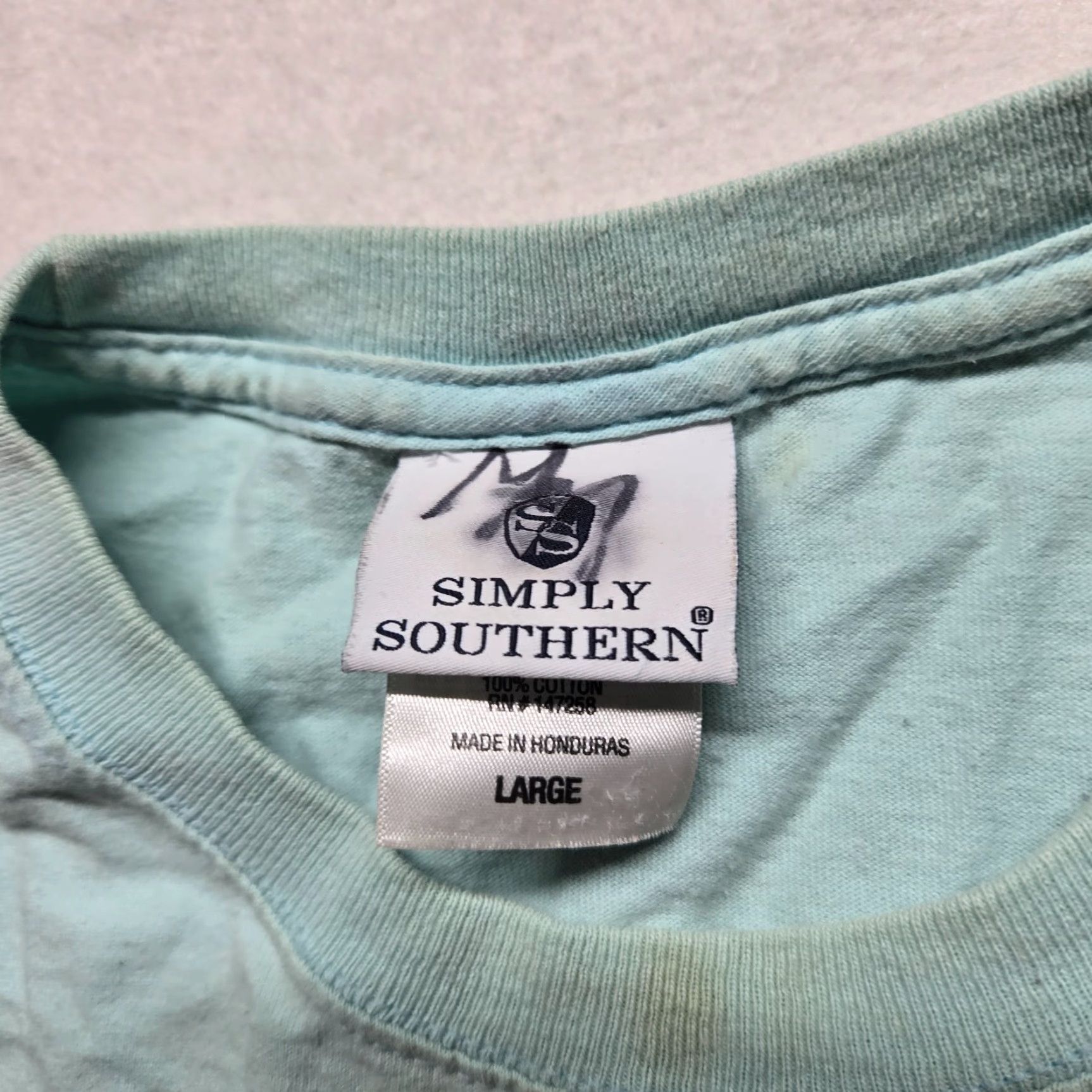 Vintage Simply Southern Shirt Blue Long Sleeve Adults L Solid Bow Patch Size L / US 10 / IT 46 - 4 Thumbnail