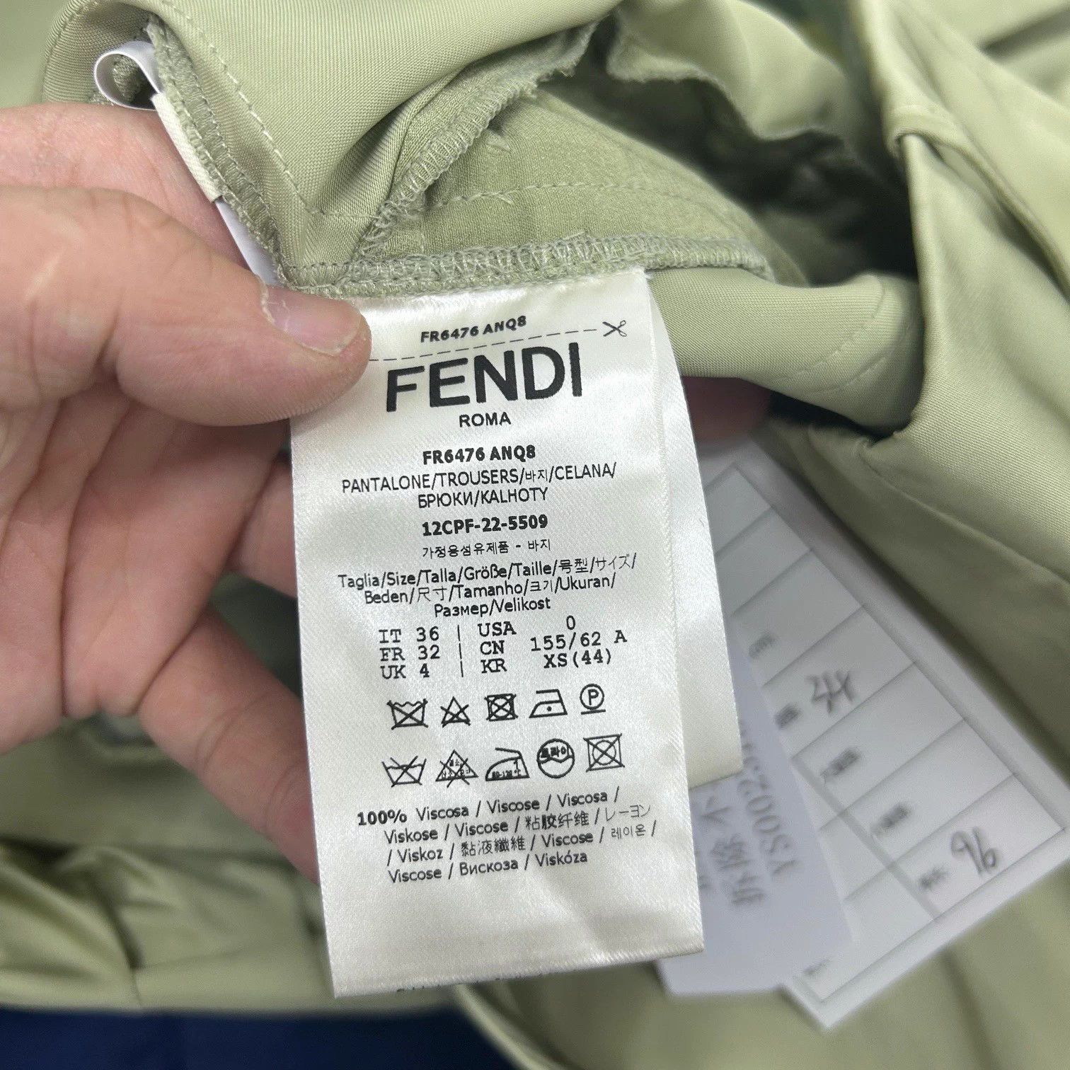 Fendi FENDI Pleated Light Green 36 Work Pants 99 New Size 25" / US 0 / IT 36 - 5 Thumbnail