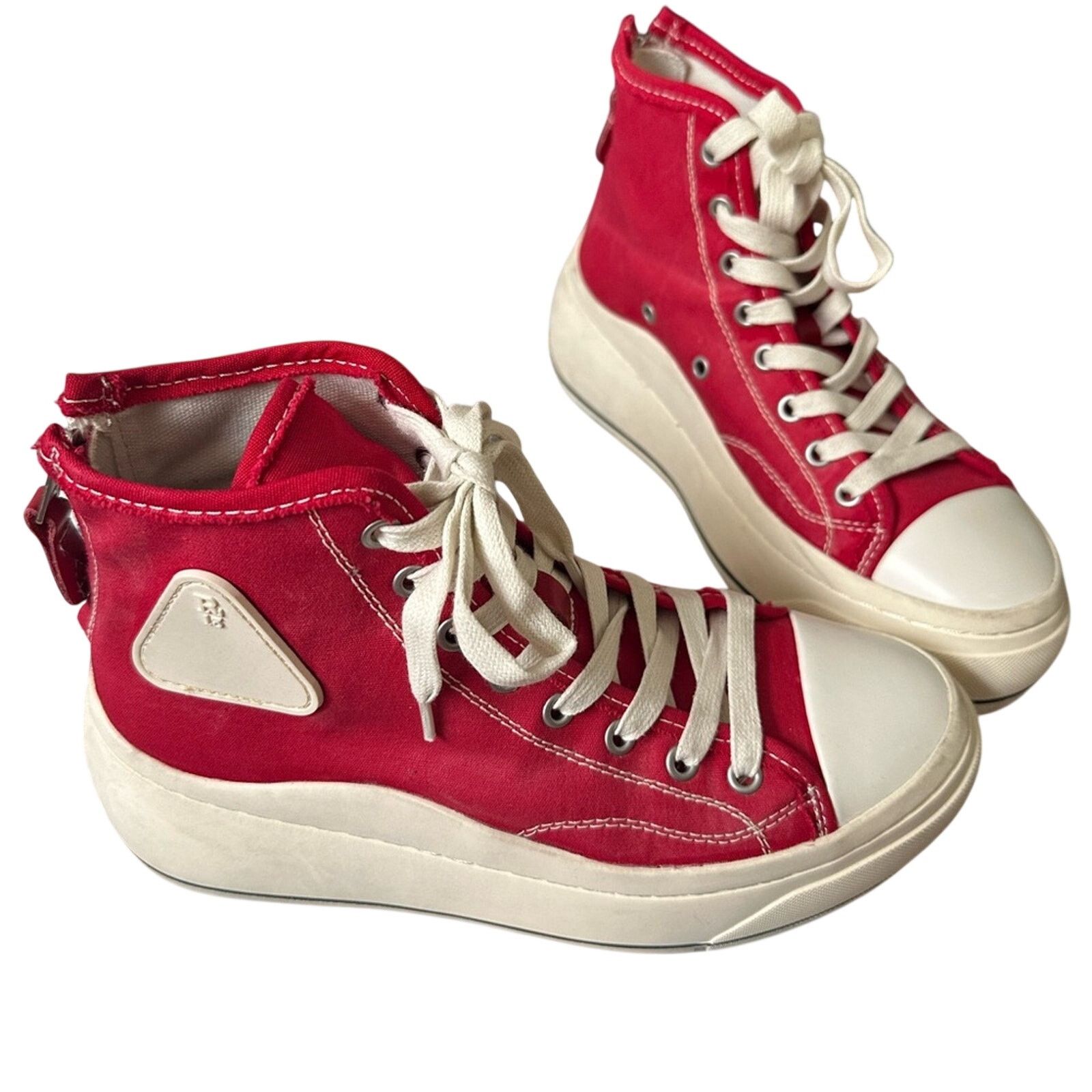 R13 rare Kirk Red Canvas High-Top Sneakers White Platform US 8 Size US 8 / IT 38 - 11 Thumbnail